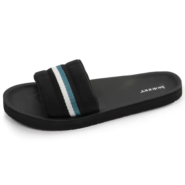 isotoner-mules-claquettes-homme-moul-e-noir-bleu image 1