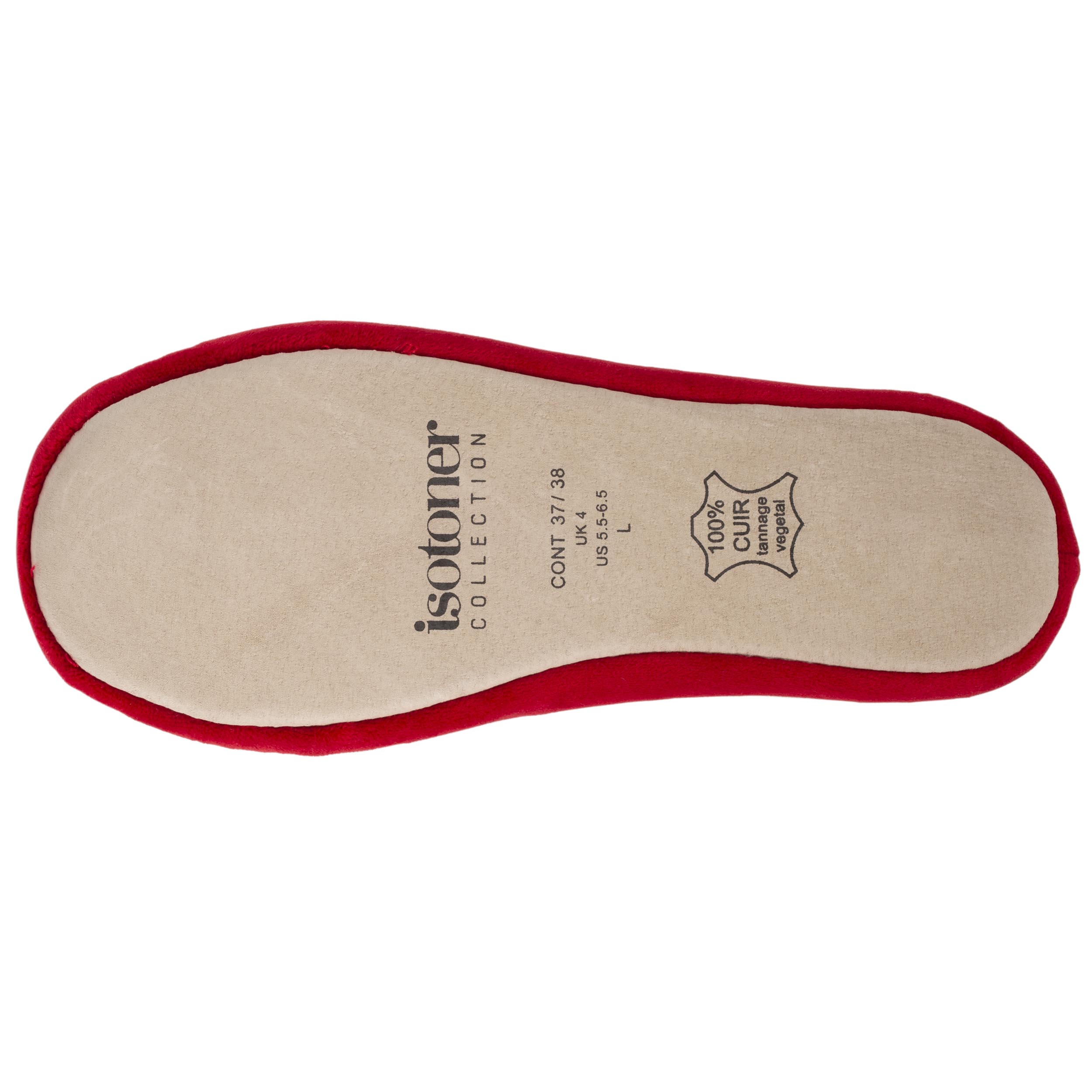 isotoner-chaussons-ballerines-femme-grand-n-ud-rouge image 5