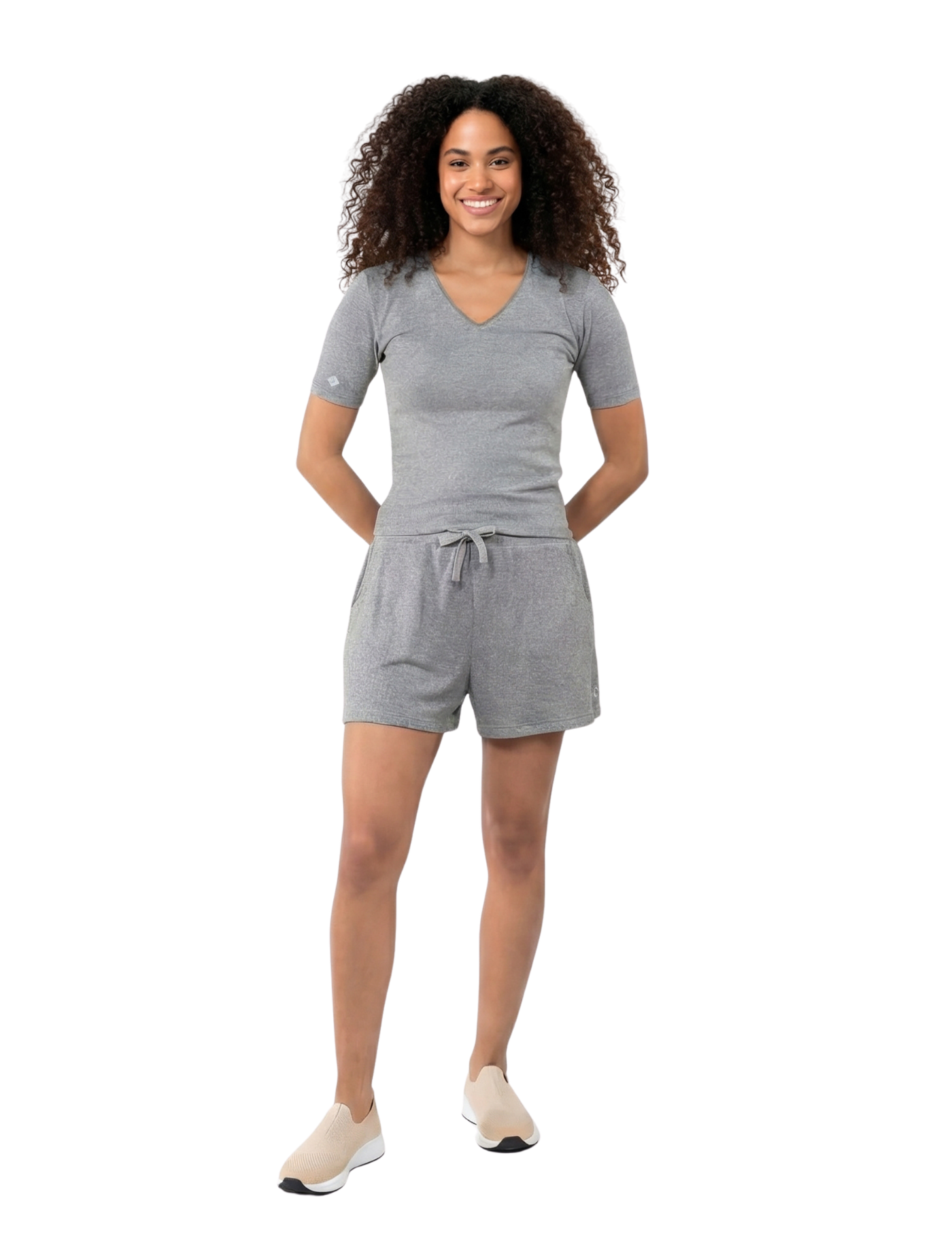 isotoner-t-shirt-manches-courtes-femme-gris-chin image 5