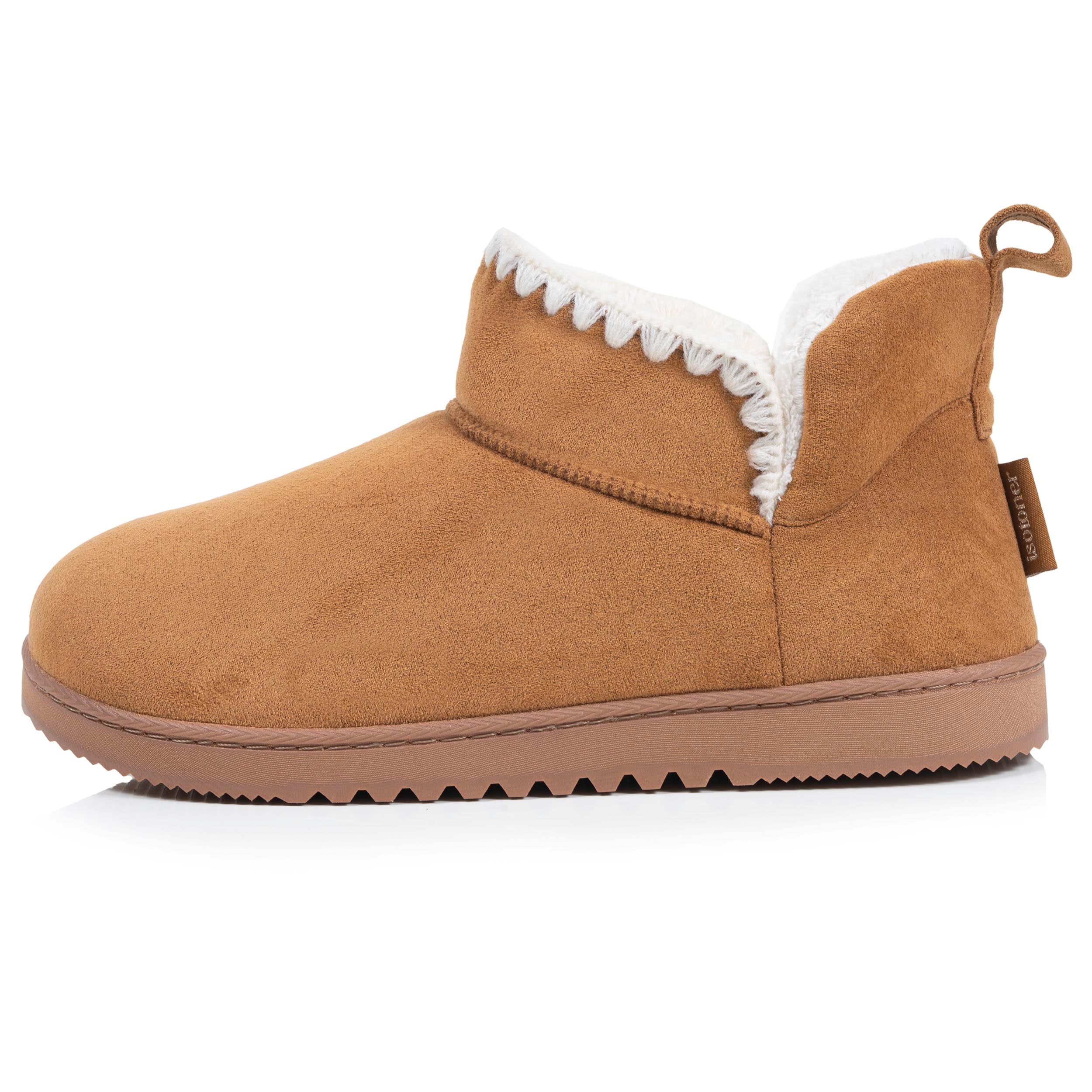 isotoner-chaussons-bottillons-femme-camel-broderies image 4