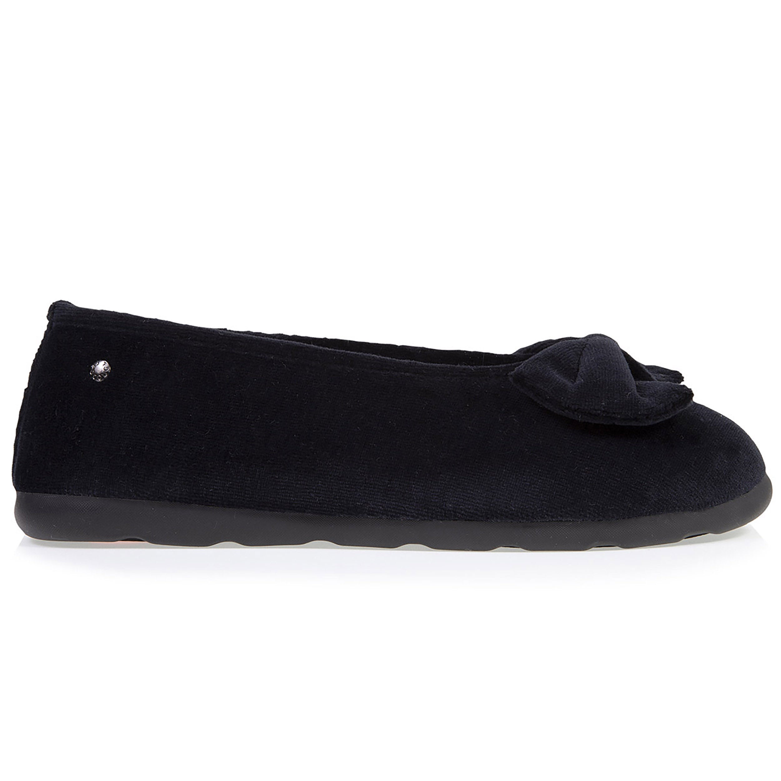 isotoner-chaussons-ballerines-femme-n-ud-confort-noir-coton-bio image 8