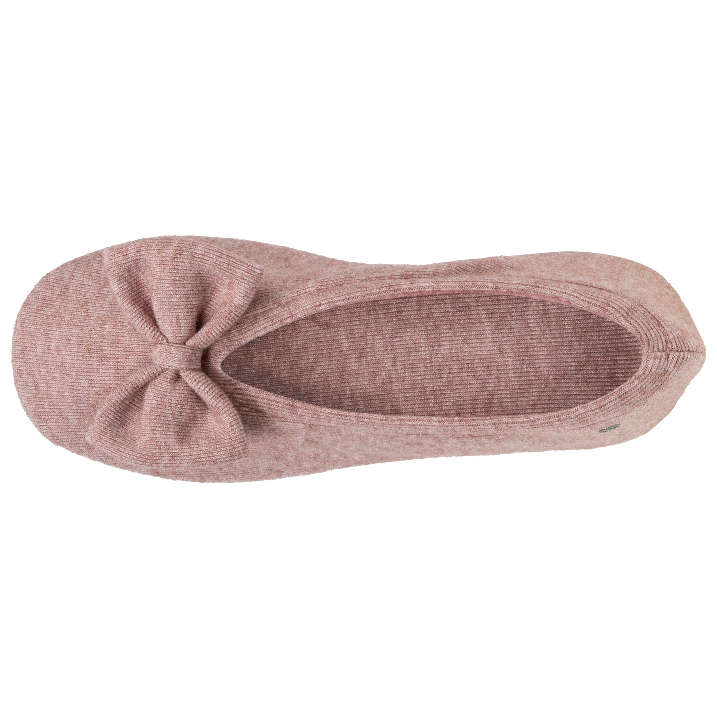 isotoner-chaussons-ballerines-femme-rose-chin-maille image 3