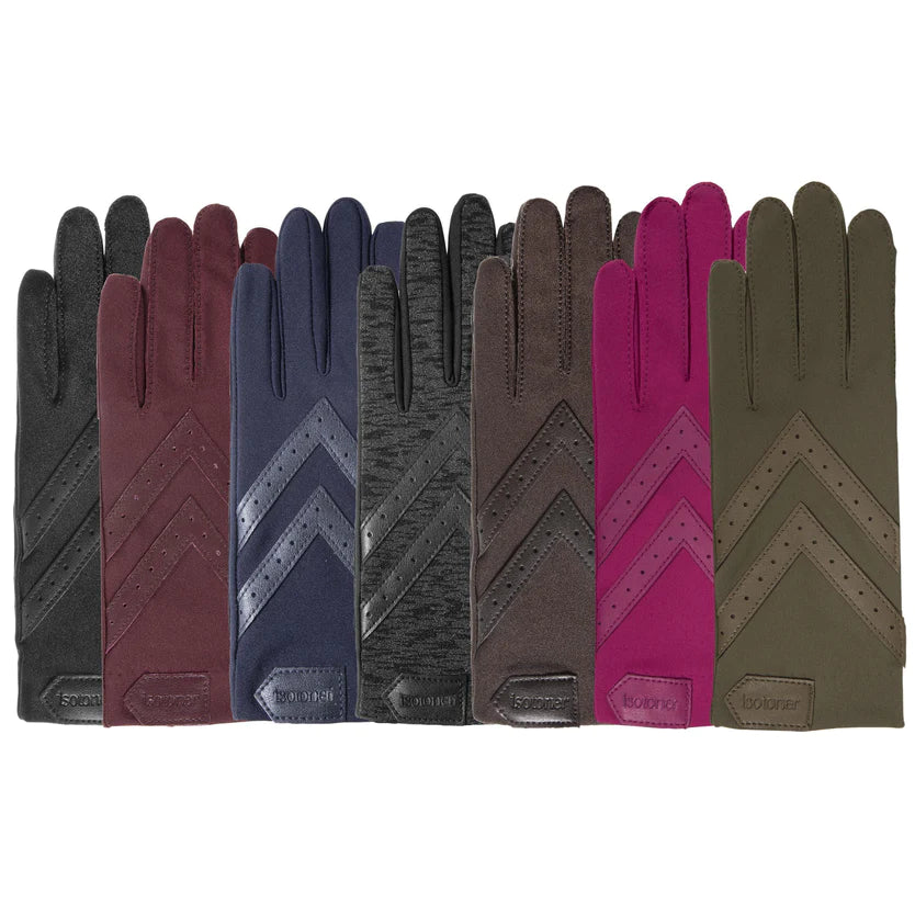 isotoner-gants-femme-tissu-extensible-recycl-bleu image 3