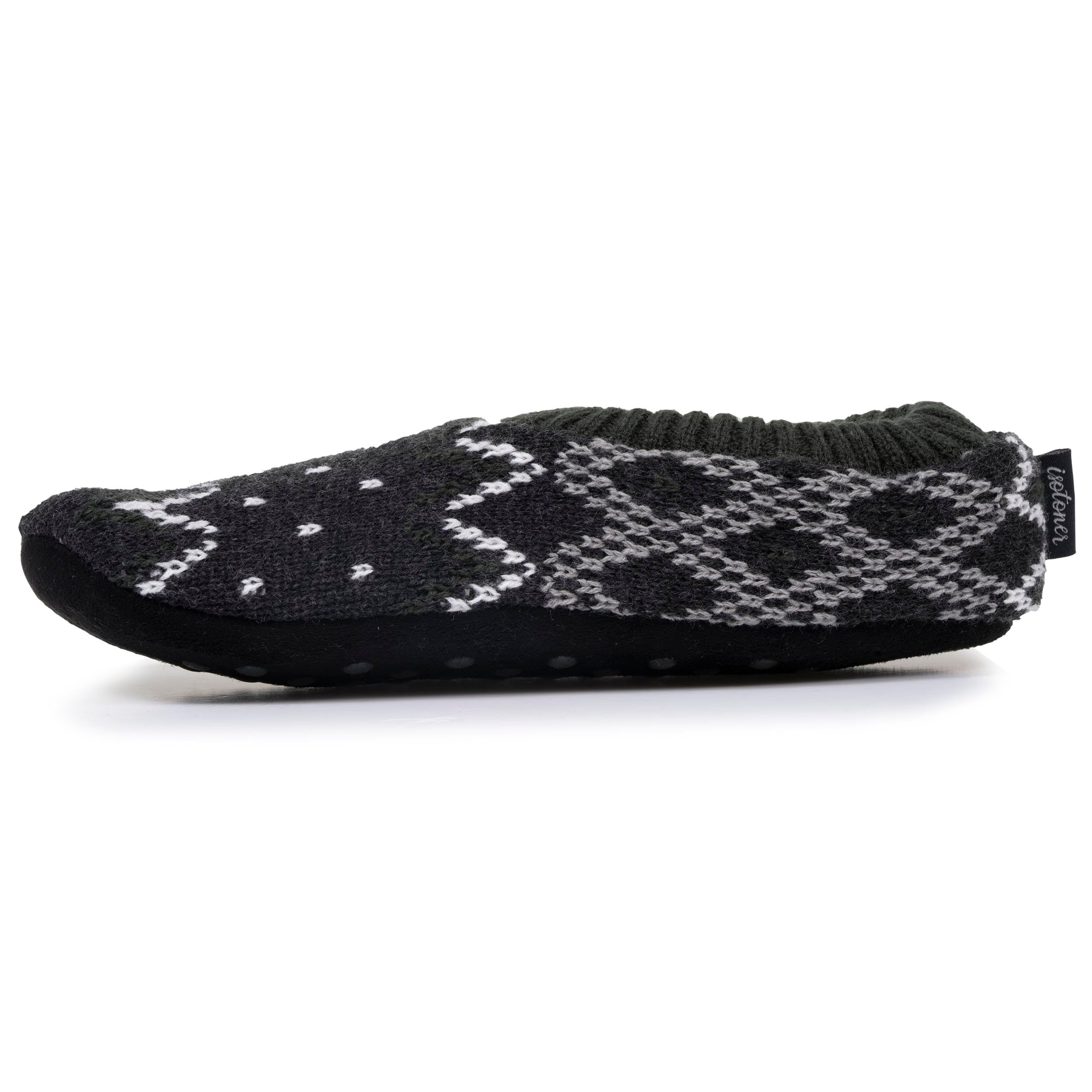 isotoner-chaussettes-chaussons-homme-jacquard-gris image 3