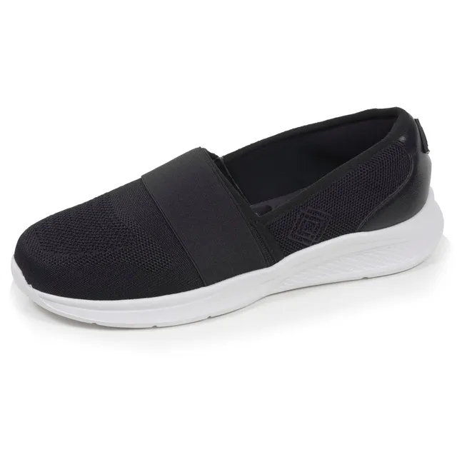 isotoner-baskets-slippers-femme-lastique-noir-everywear image 1