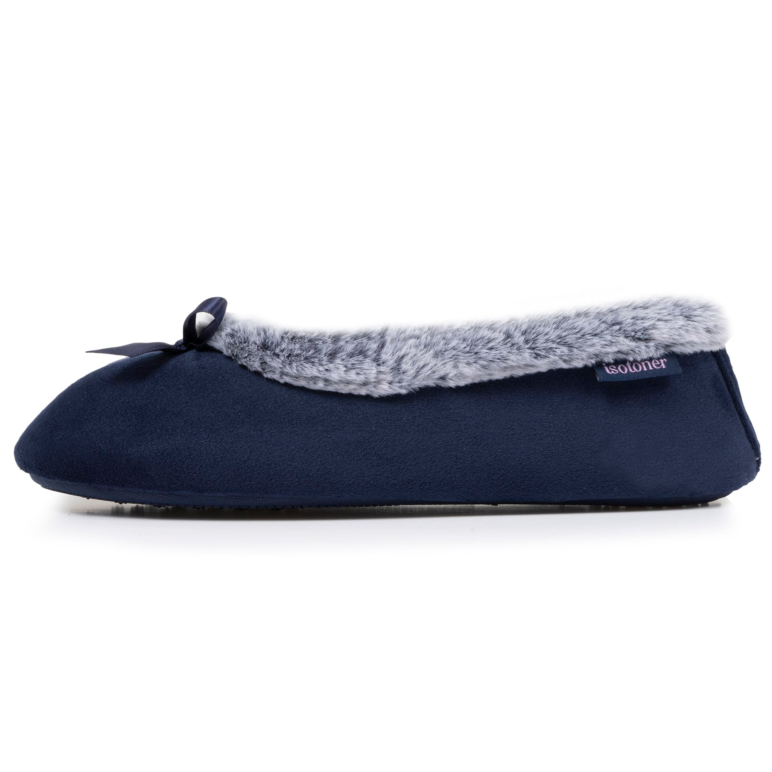 isotoner-chaussons-ballerines-femme-marine-m-moire-de-forme image 4