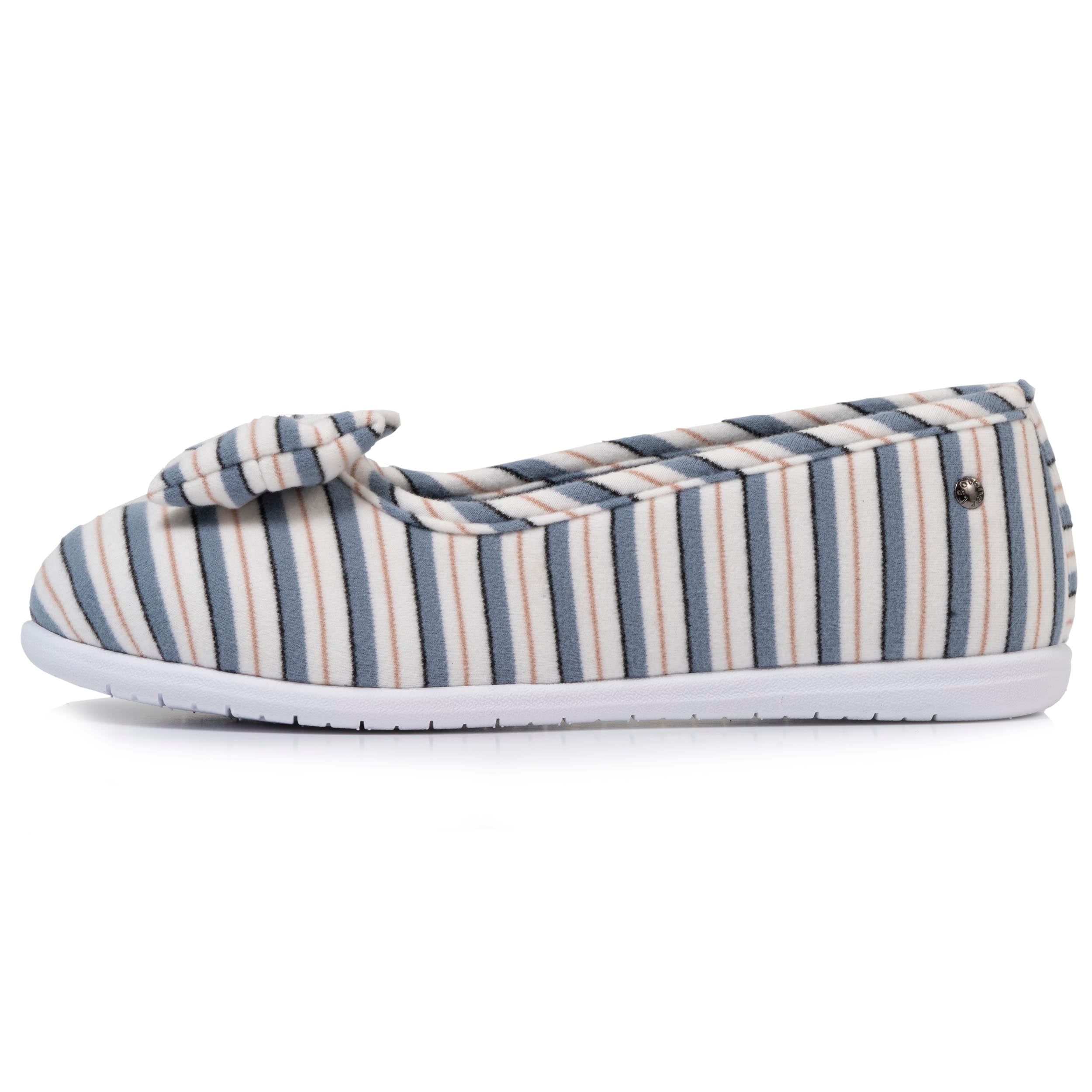 isotoner-chaussons-ballerines-femme-rayure-marini-re image 4