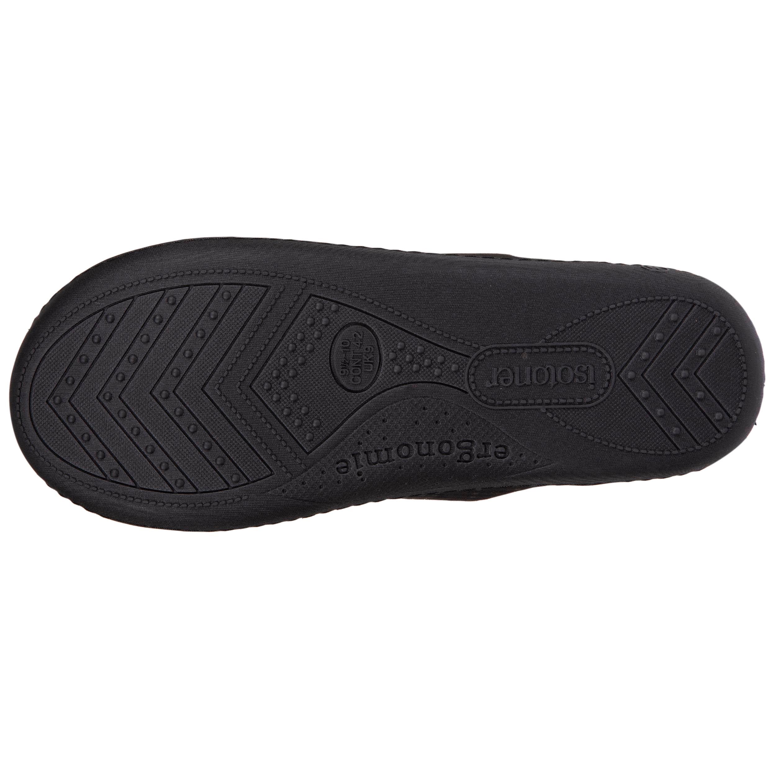 isotoner-chaussons-mules-homme-noir-tartan-ergonomique image 4