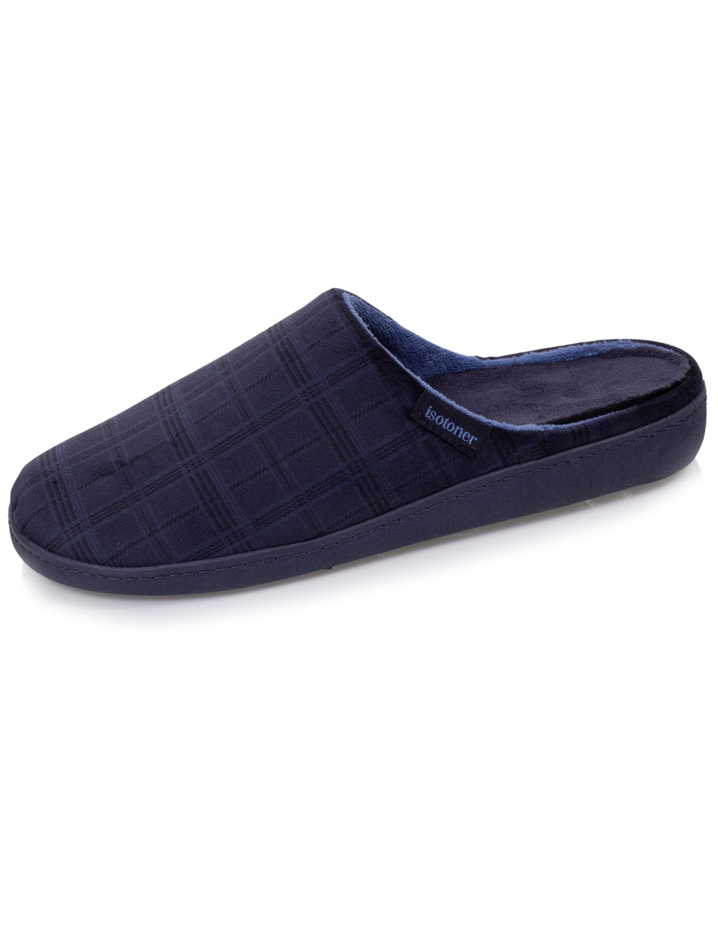 isotoner-mules-chaussons-homme-prince-de-galles-marine-everywear image 6