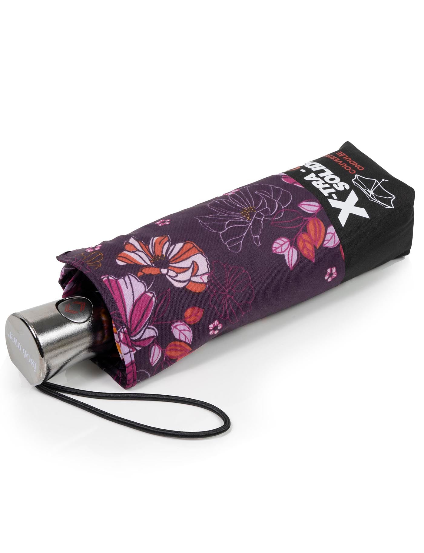 isotoner-parapluie-x-tra-solide-23-cm-fleurs-aubergine image 6