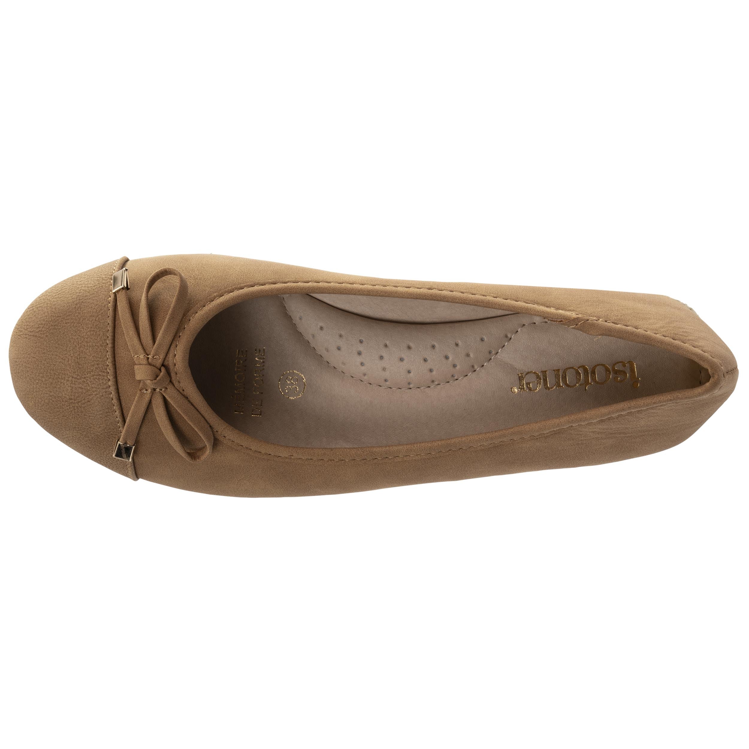isotoner-ballerines-femme-talon-compens-corde-camel image 3