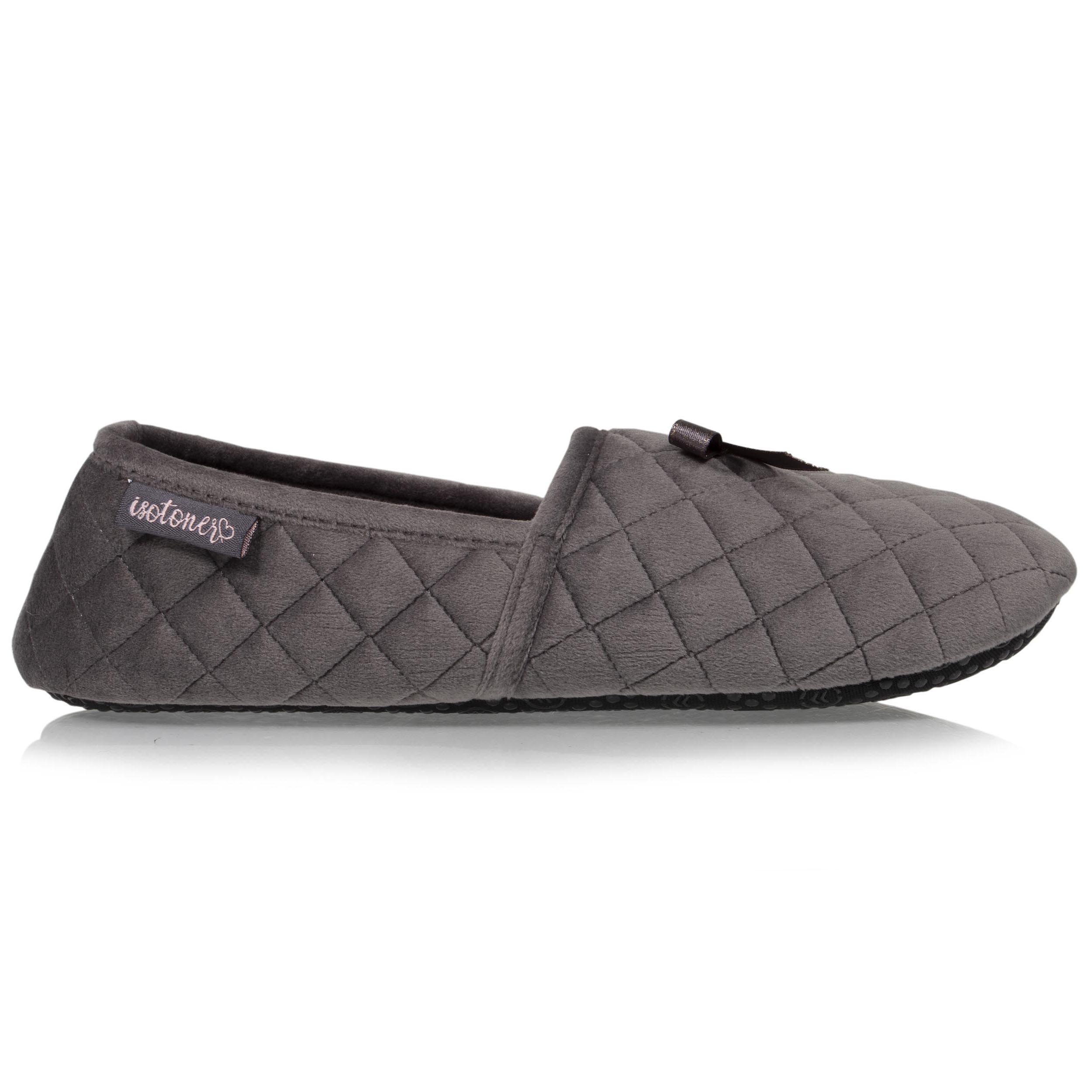 isotoner-chaussons-slippers-femme-gris-fonc-n-ud-scintillant image 8