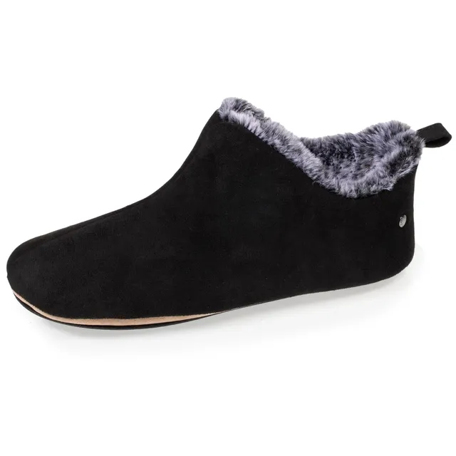 isotoner-chaussons-bottillons-bas-femme-noir image 1