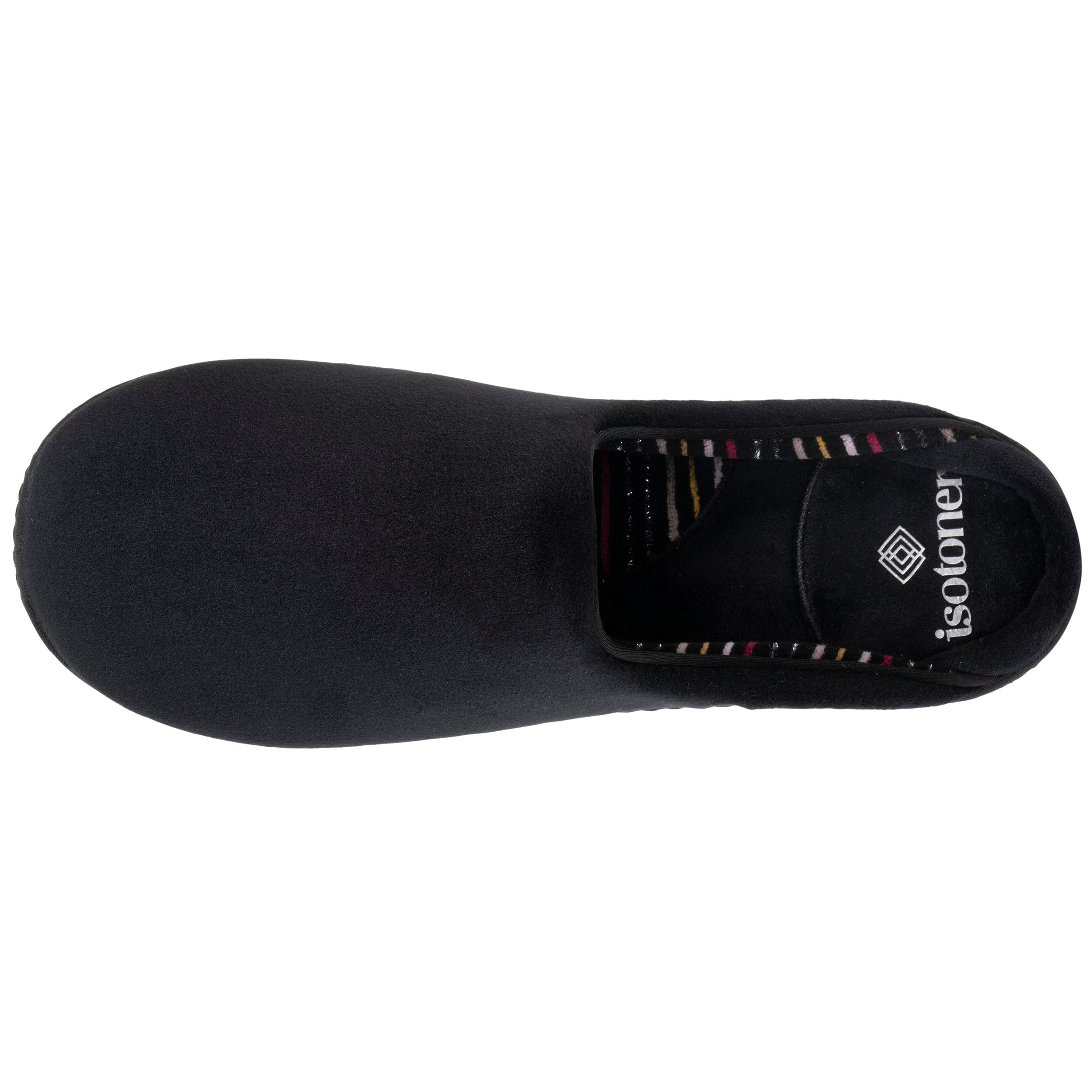 isotoner-everywear-chaussons-mules-femme-noir-rayures-m-moire image 3