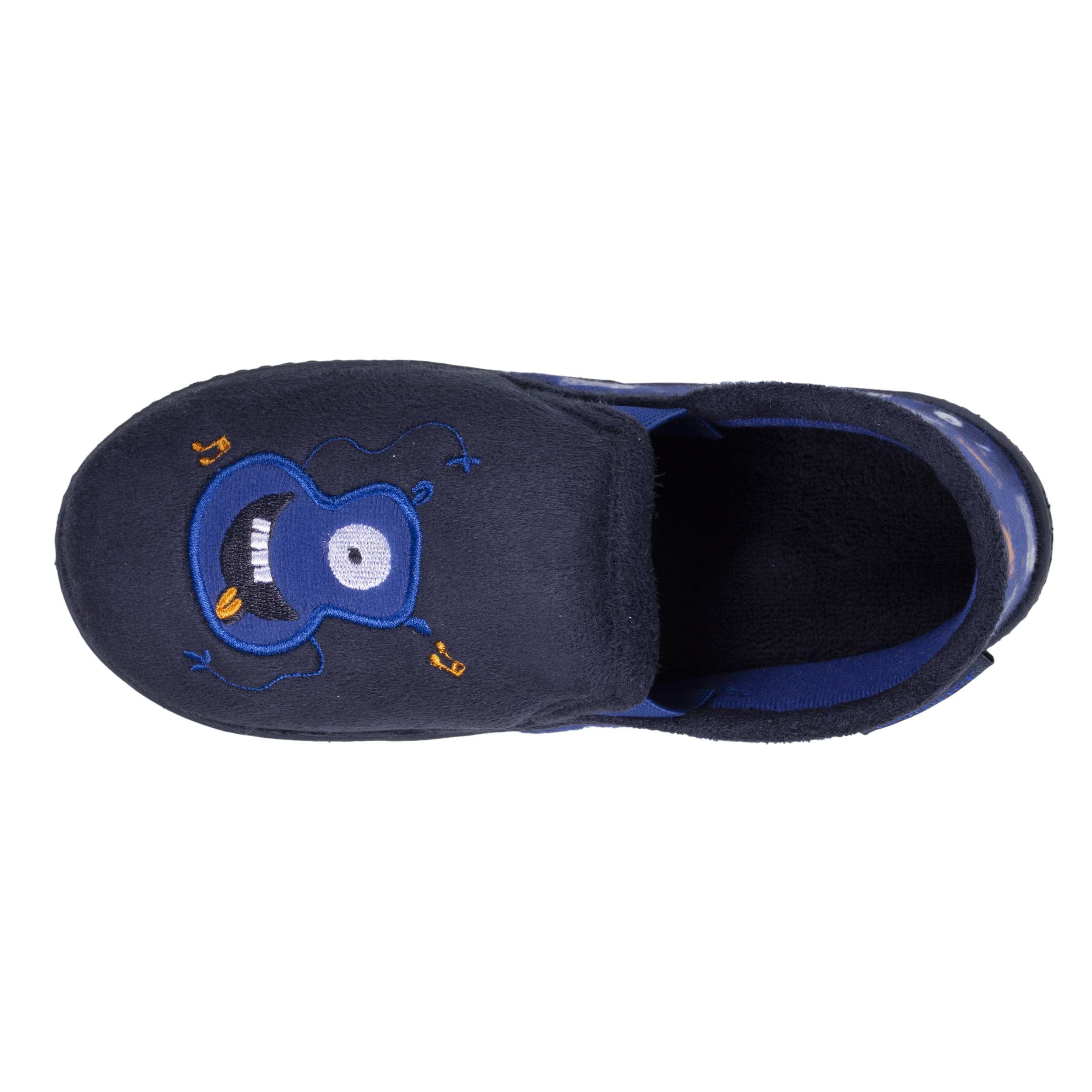 isotoner-chaussons-mocassins-enfant-monstre-su-dine-marine image 2