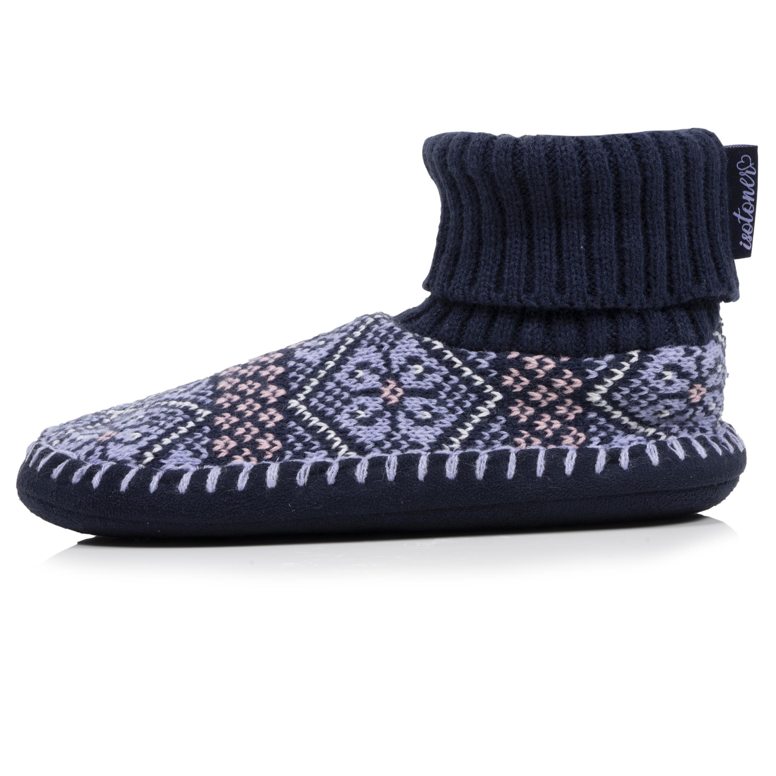 isotoner-chaussons-scandinaves-femme-jacquard-marine image 3