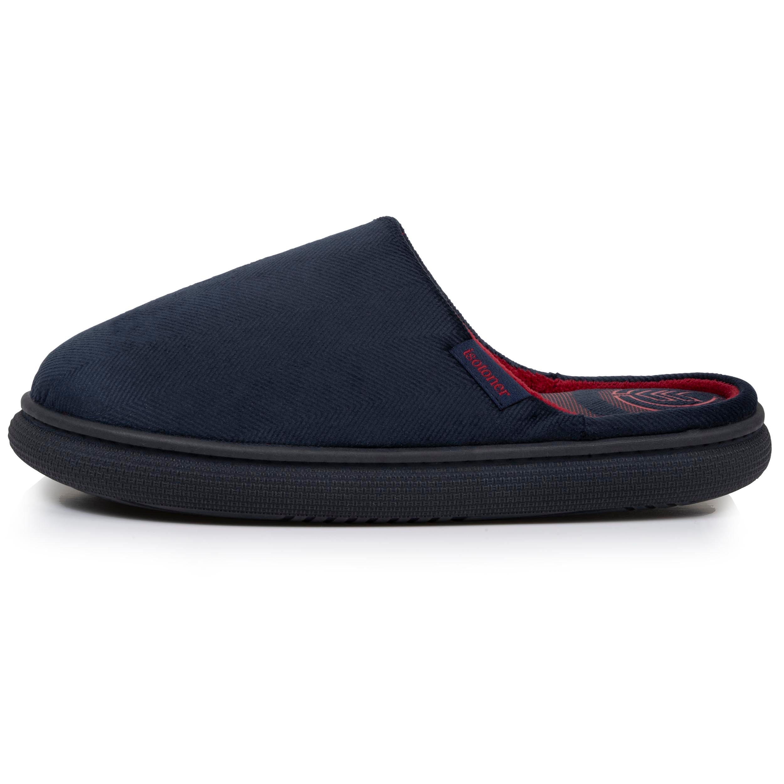isotoner-chaussons-mules-homme-bloup-marine-chevrons image 3