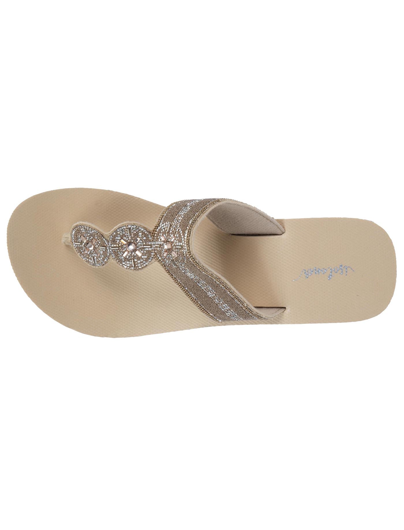 isotoner-tongs-femme-tige-large-strass-talon-4-cm-beige image 7