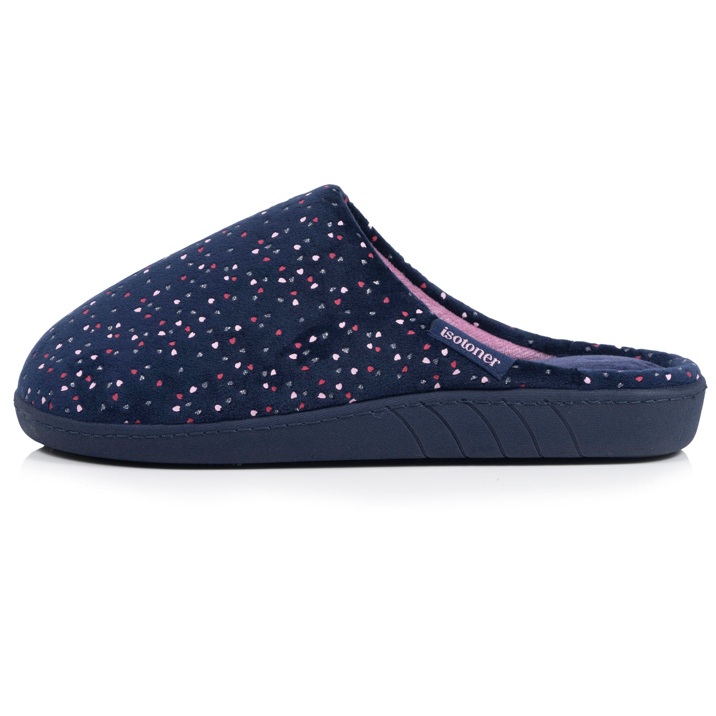 isotoner-chaussons-mules-femme-pois-marine image 4