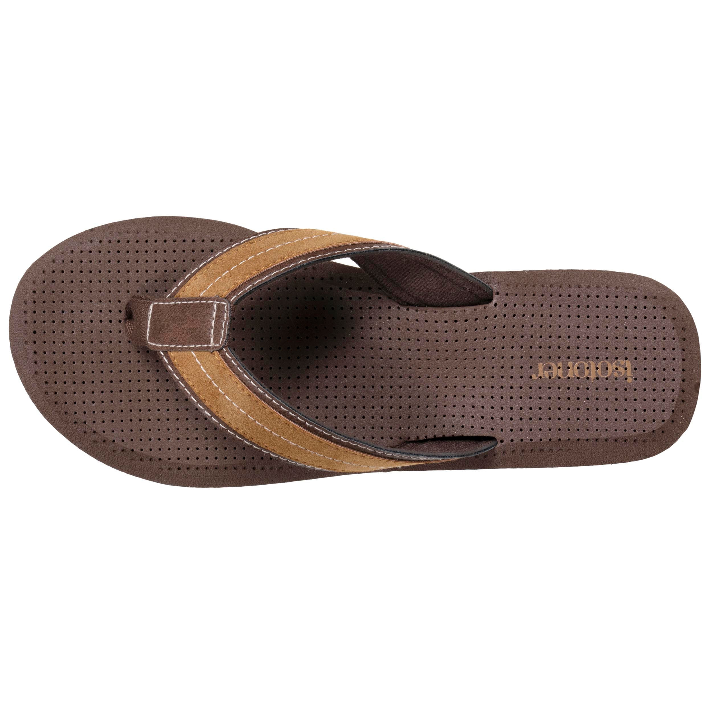 isotoner-tongs-homme-tige-large-sport-marron image 2