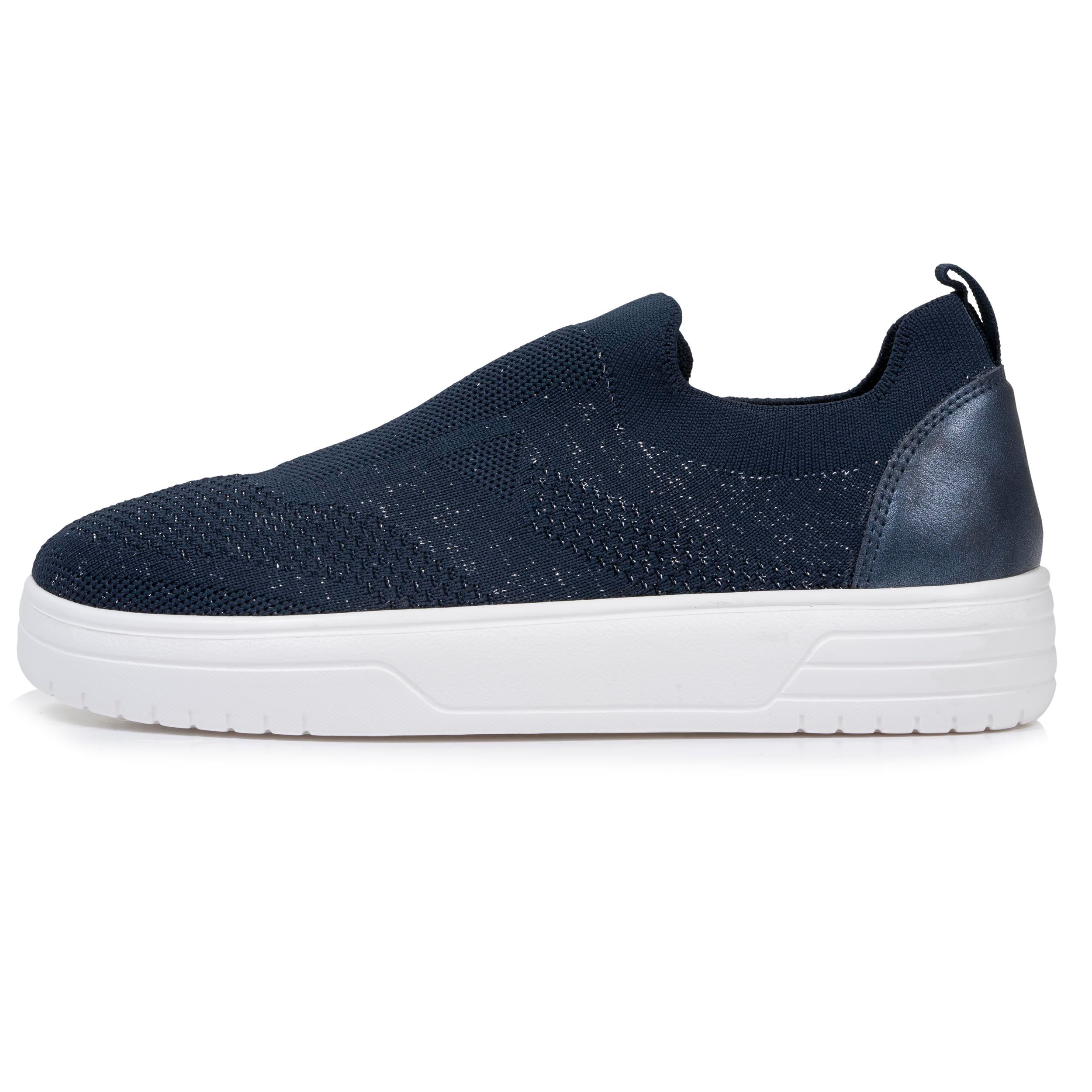 isotoner-baskets-femme-slip-on-plateforme-marine-lurex image 3