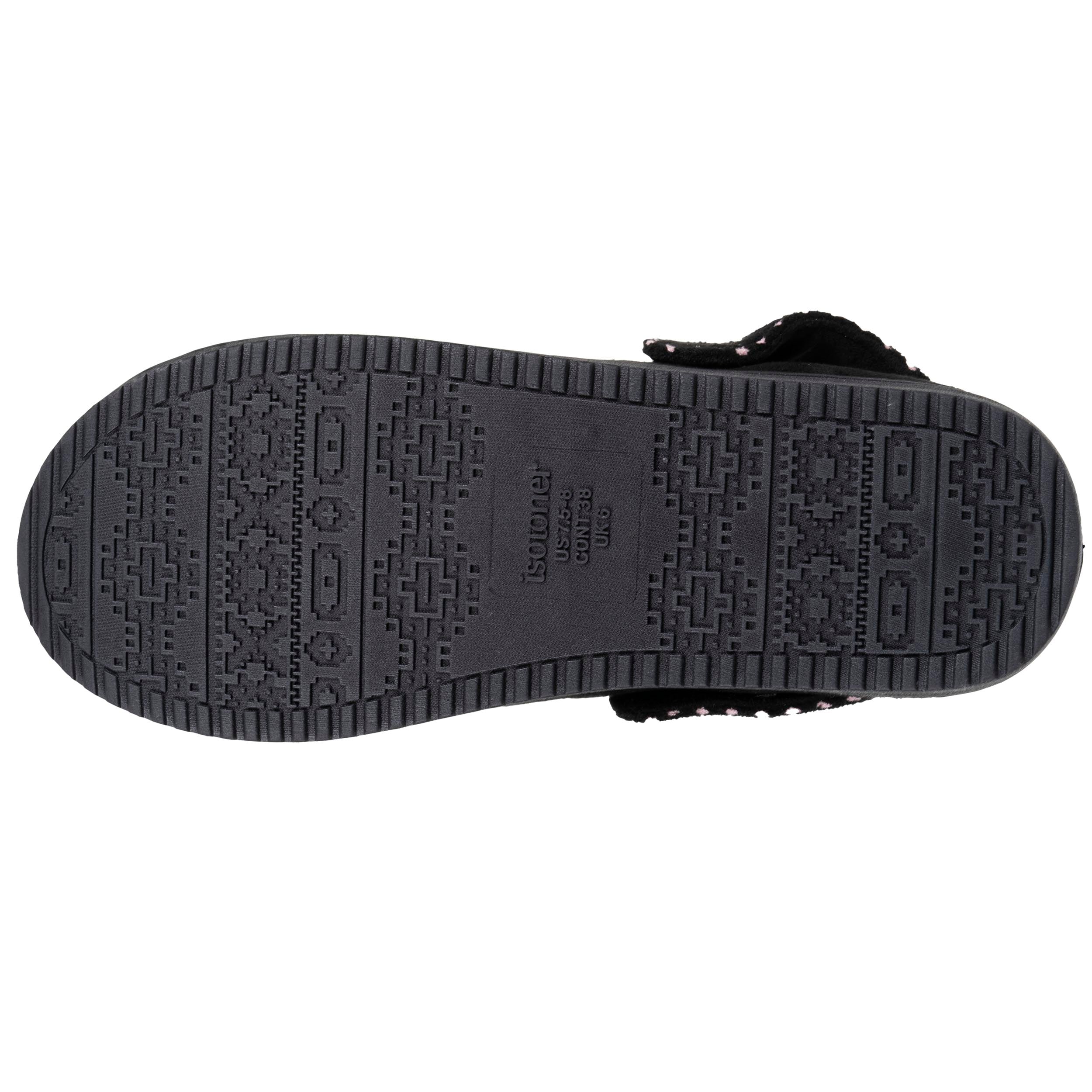 isotoner-chaussons-mules-plateforme-femme-bride-noir image 4