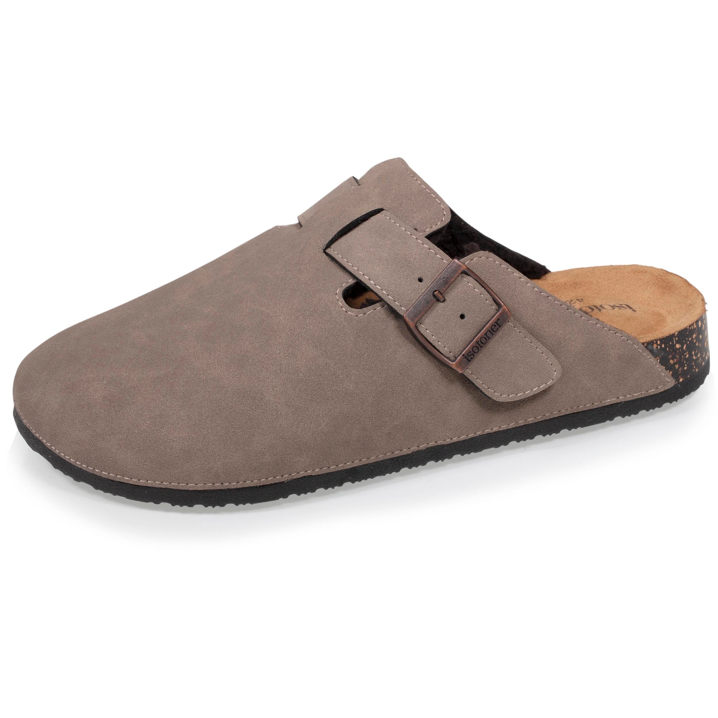 isotoner-sabots-fourr-s-homme-taupe-mules-hiver image 1