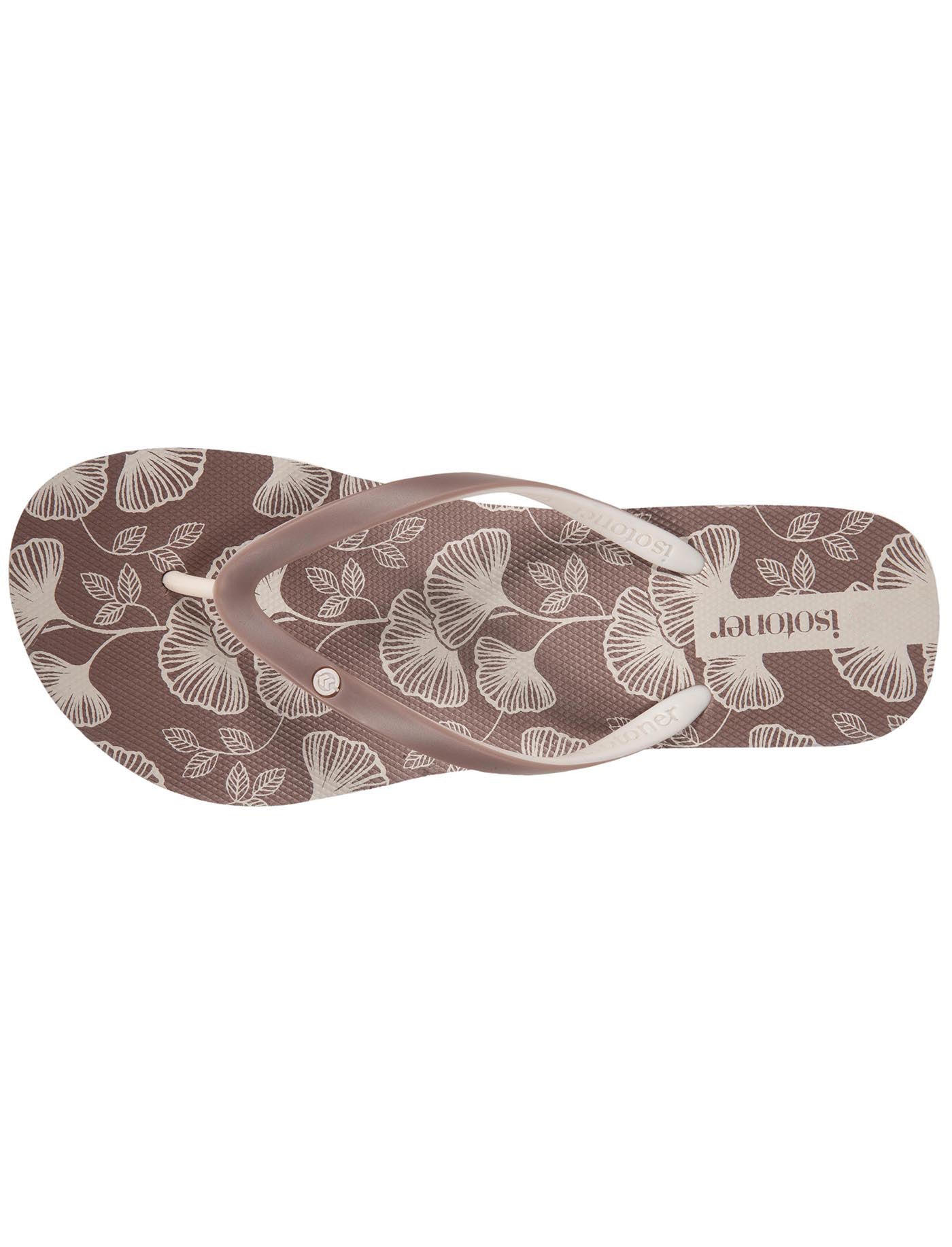 isotoner-tongs-femme-talon-4-cm-floral-taupe image 7