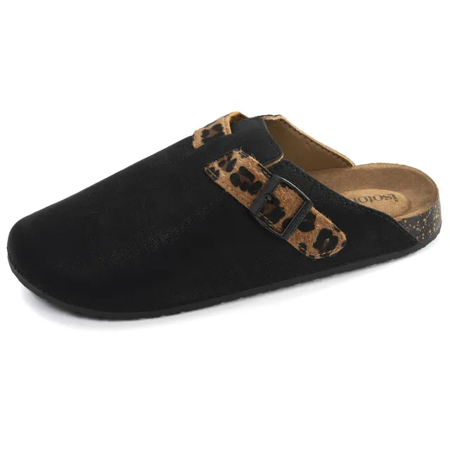 isotoner-mules-sabots-femme-noir-l-opard-everywear image 1