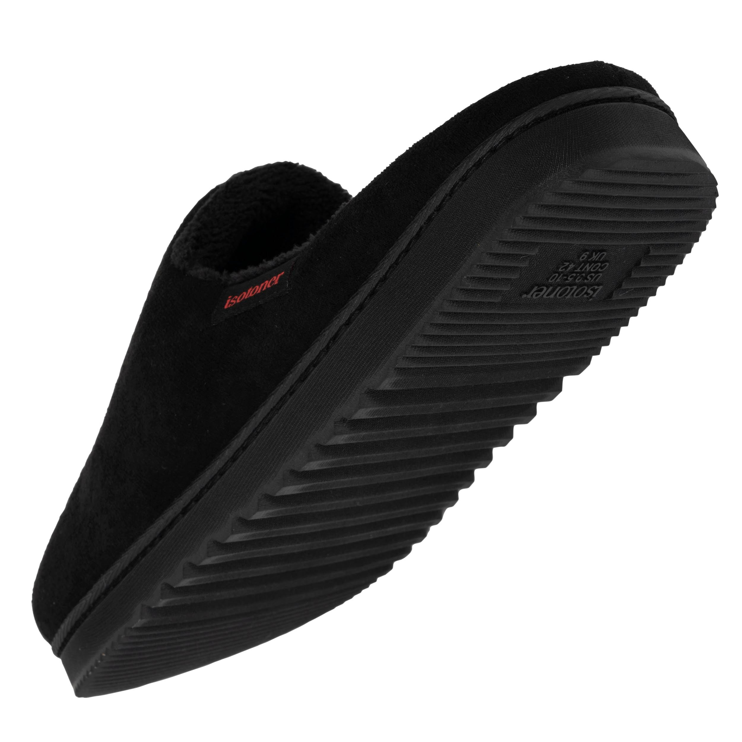 isotoner-chaussons-mules-homme-noir-surpiqu-s image 5