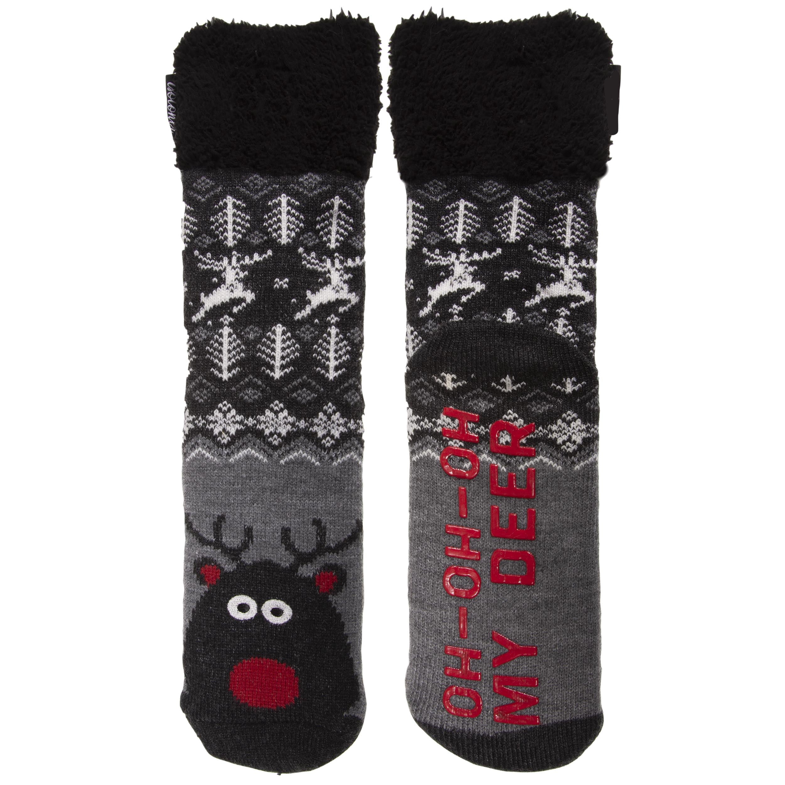 isotoner-chaussettes-fourr-es-homme-gris-no-l-renne image 3