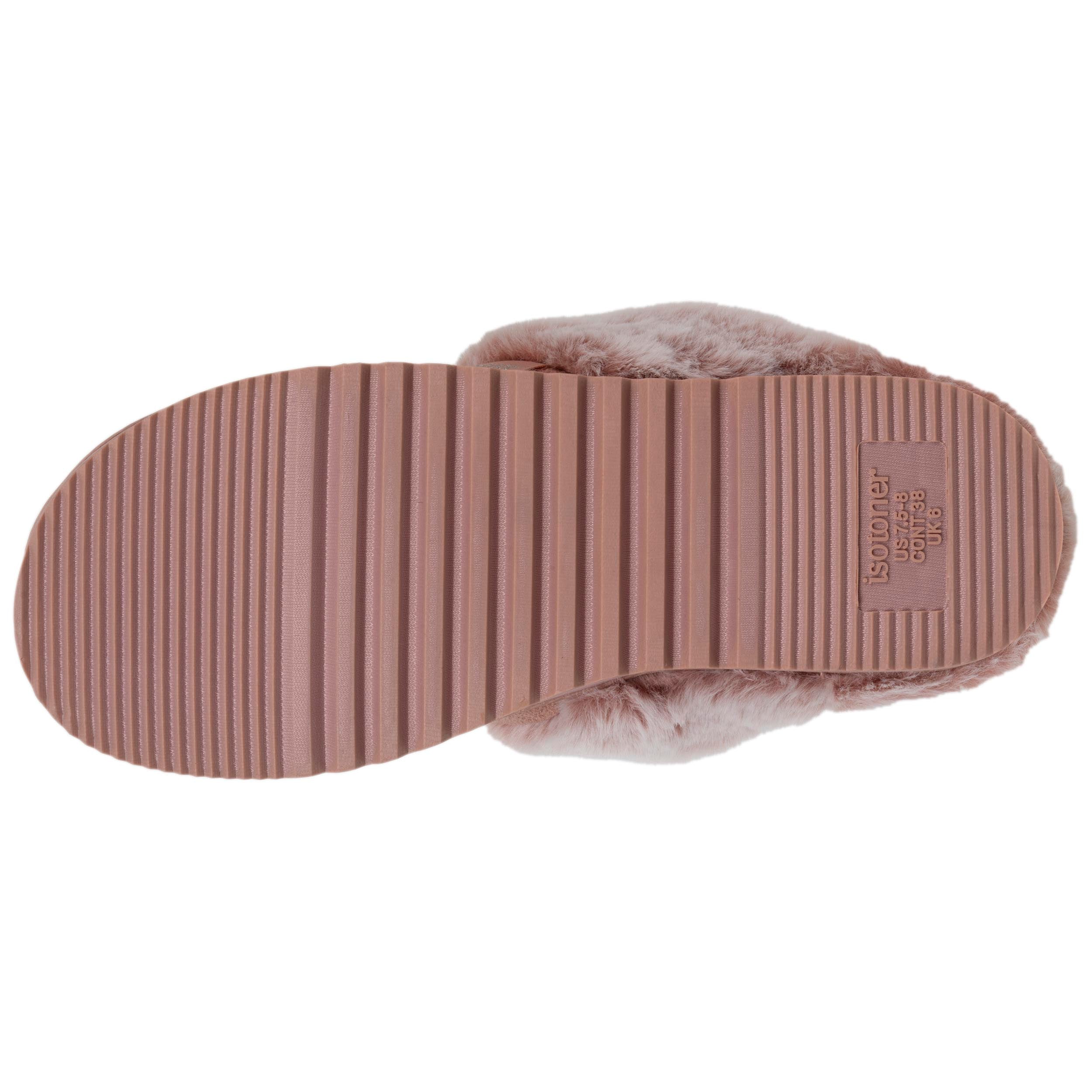 isotoner-chaussons-mules-femme-blush-su-dine-fourrure image 4
