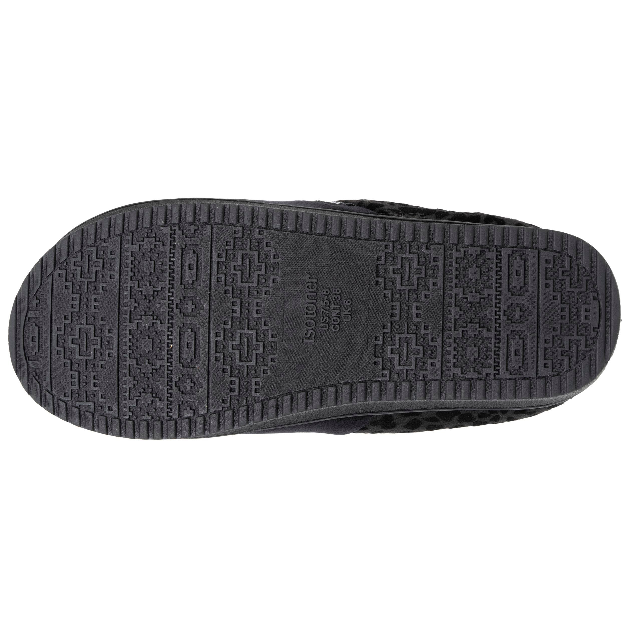 isotoner-chaussons-mules-plateforme-l-opard-noir-femme image 5
