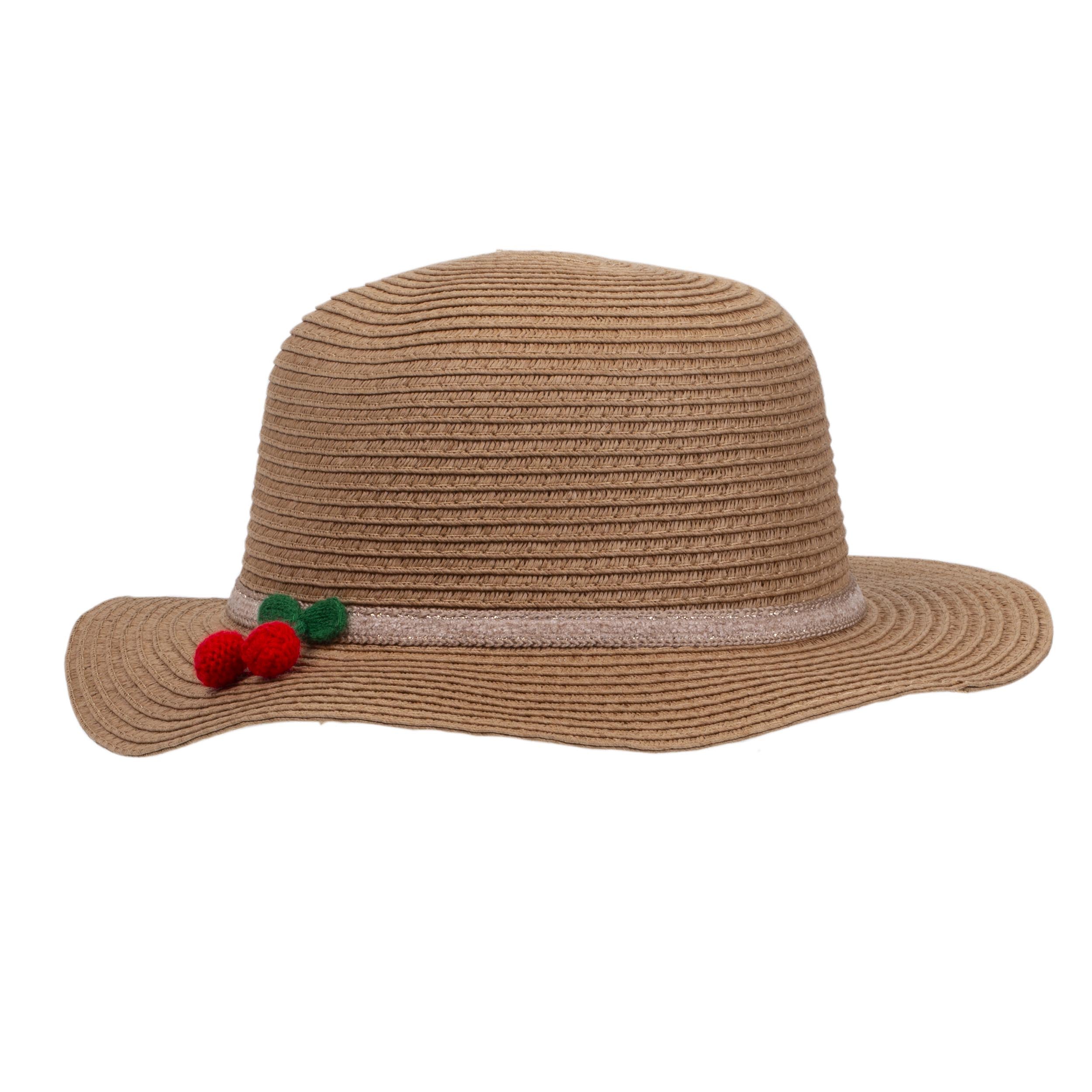 isotoner-chapeau-capeline-fille-4-8-ans-cerises-paille-l-g-re image 1