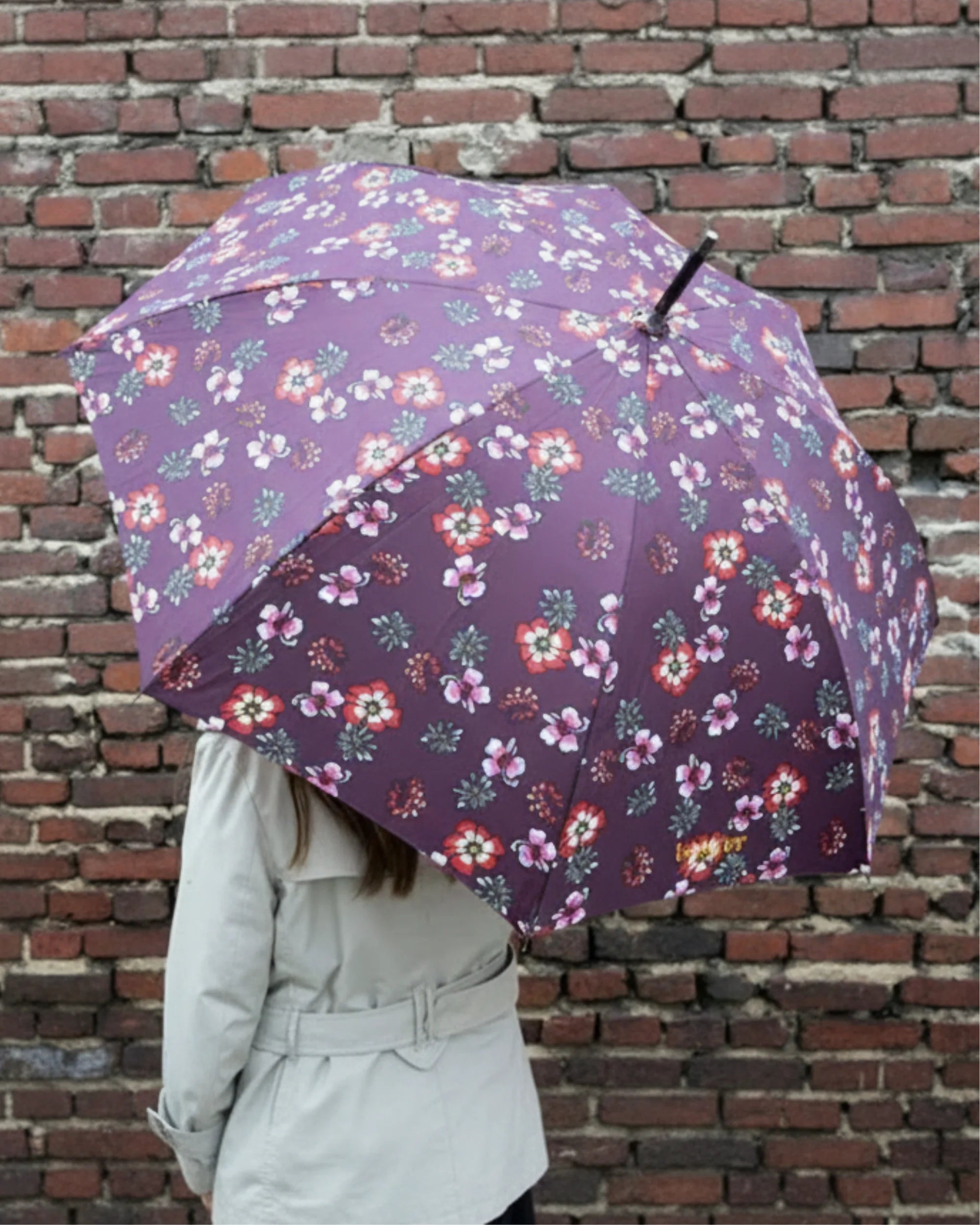 isotoner-parapluie-canne-auto-fleurs-pens-es image 2