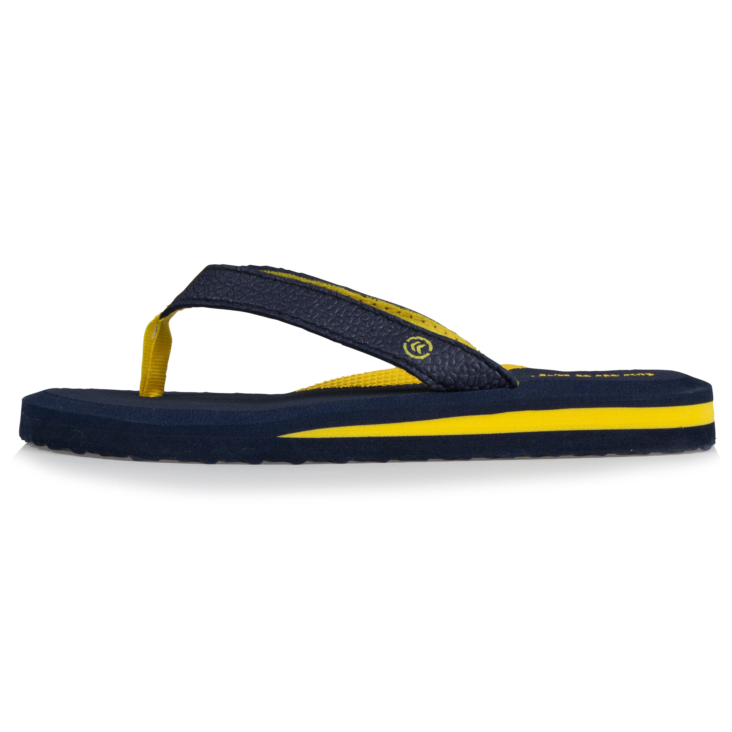 isotoner-tongs-enfant-confort-marine-jaune-yoga image 3
