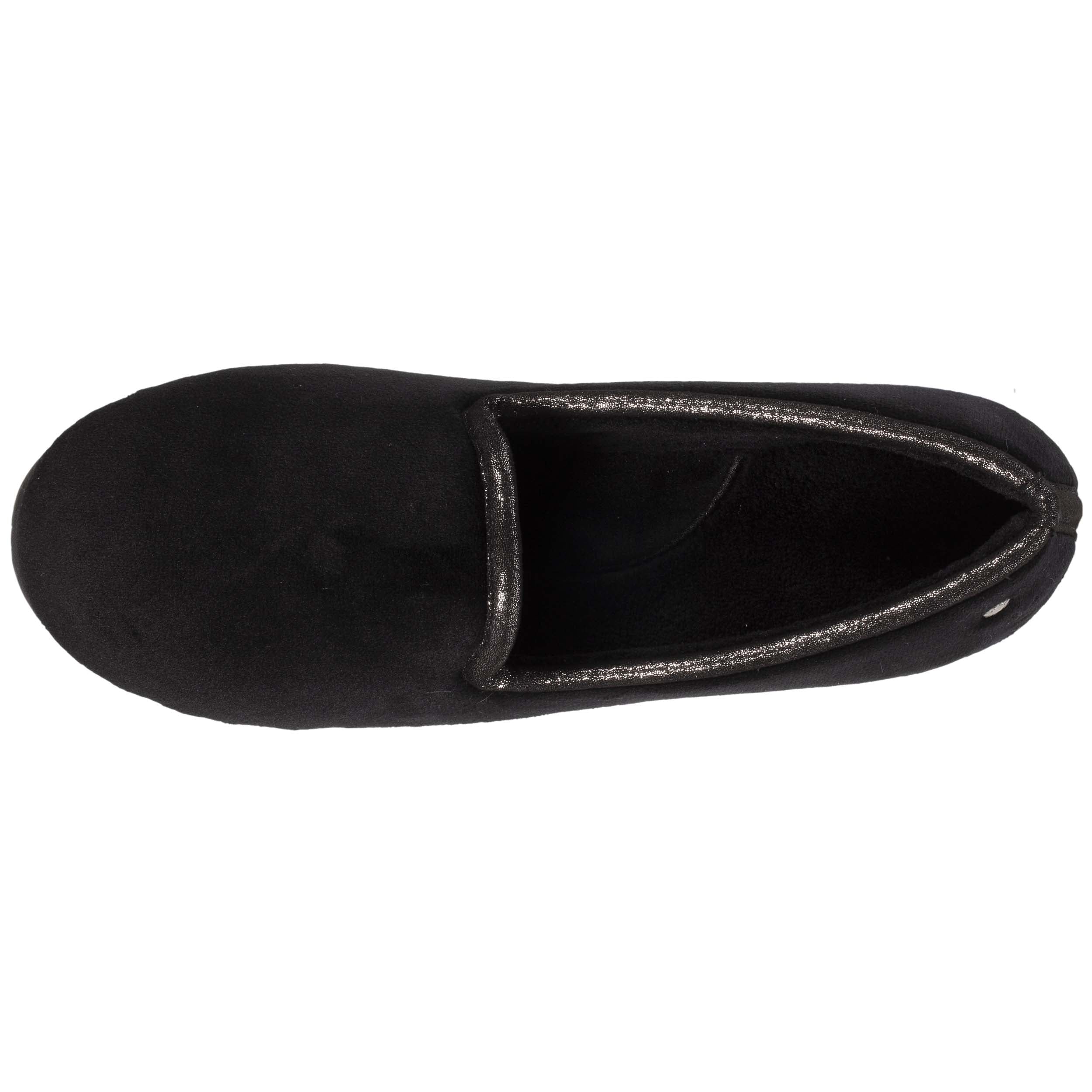 isotoner-chaussons-charentaises-femme-brillant-noir image 2