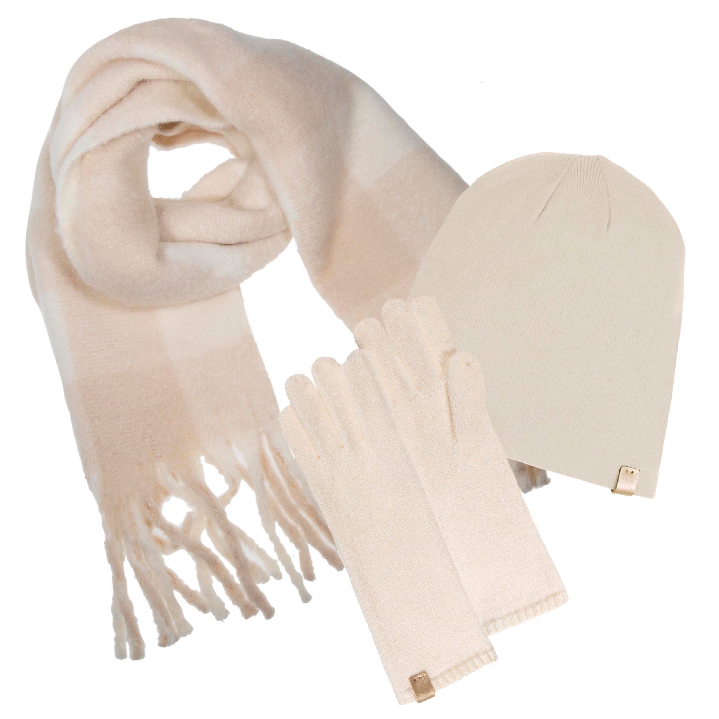 isotoner-bonnet-femme-ultra-doux-beige-cr-me-maille-soft-touch image 3