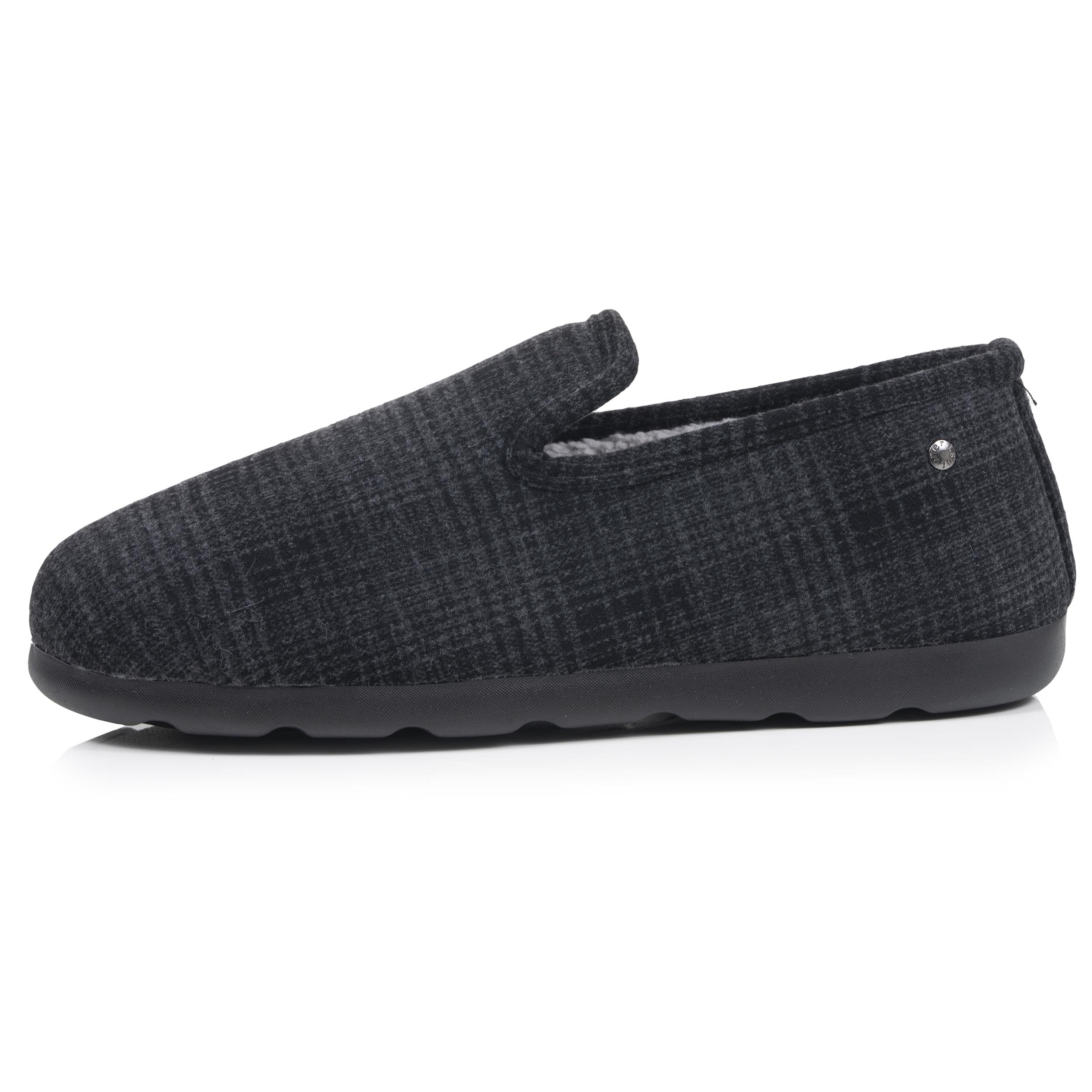 isotoner-chaussons-charentaises-homme-tartan-noir image 3