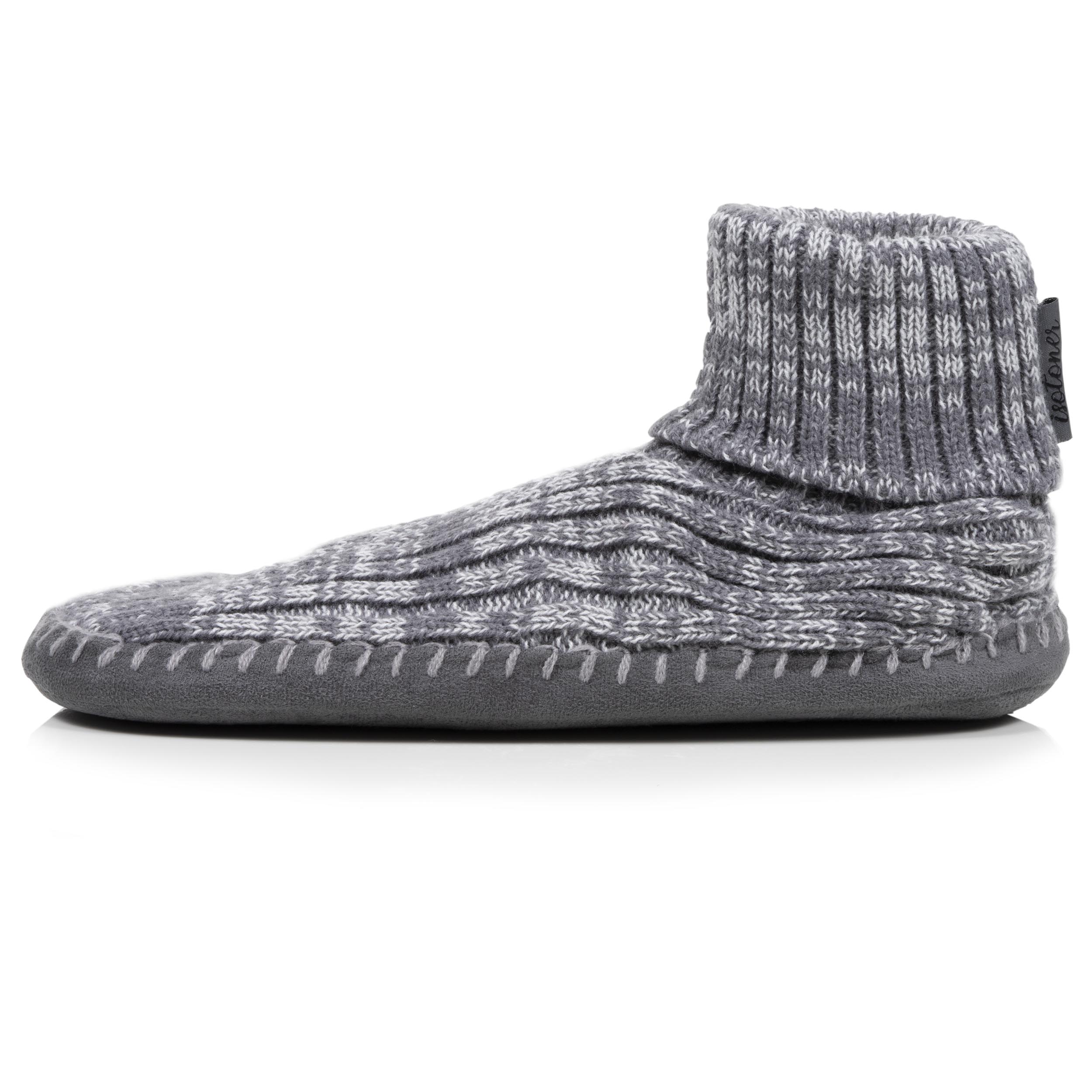 isotoner-chaussons-scandinaves-homme-maille-gris-chin image 3