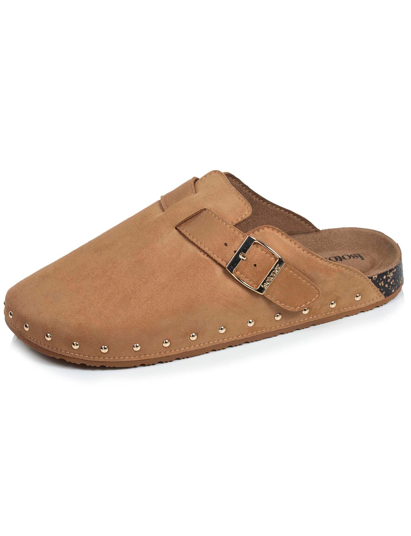 isotoner-sabots-femme-camel-clous-effet-cuir image 6