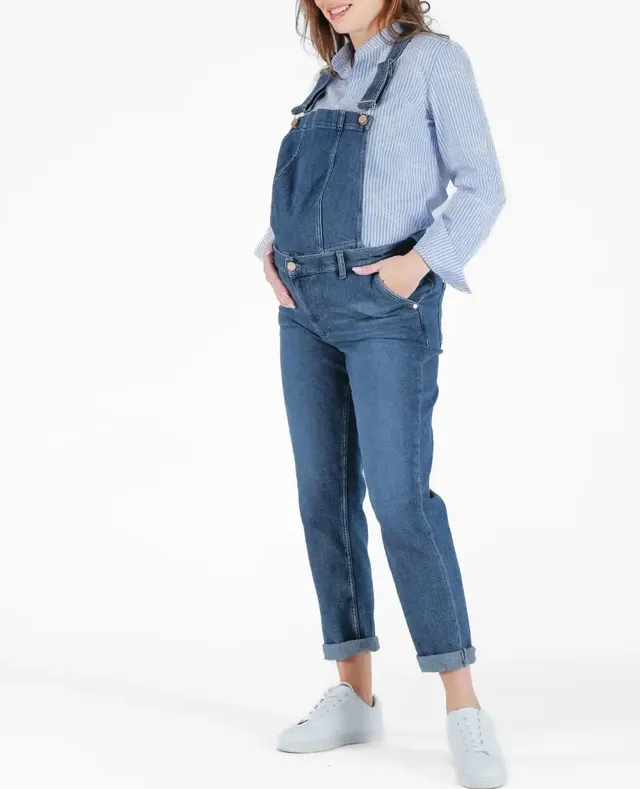 cache-c-ur-salopette-2-en-1-carrie-jean-grossesse-mid-blue-used image 1