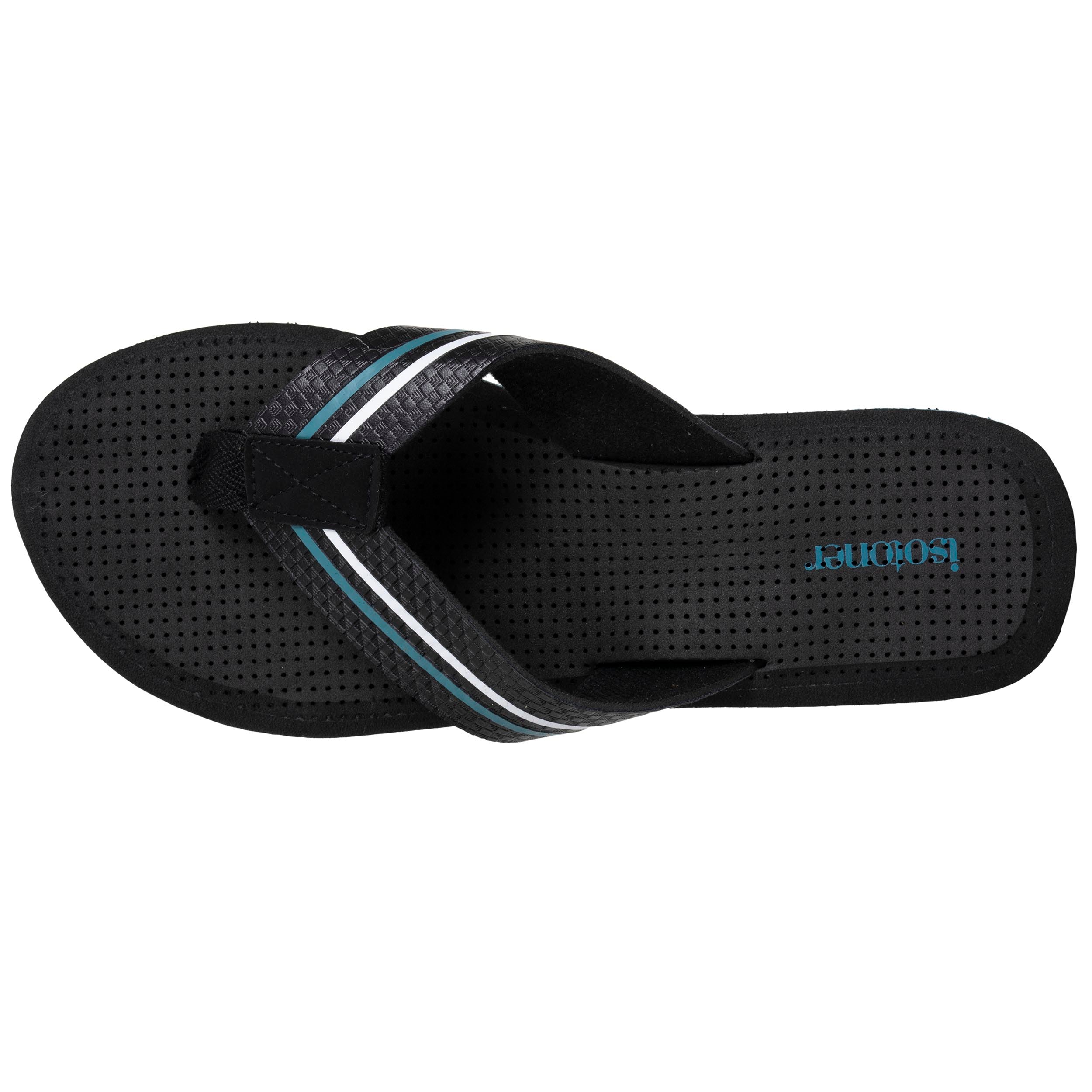 isotoner-tongs-homme-sport-noir-bleu-semelle-ultra-moelleuse image 2