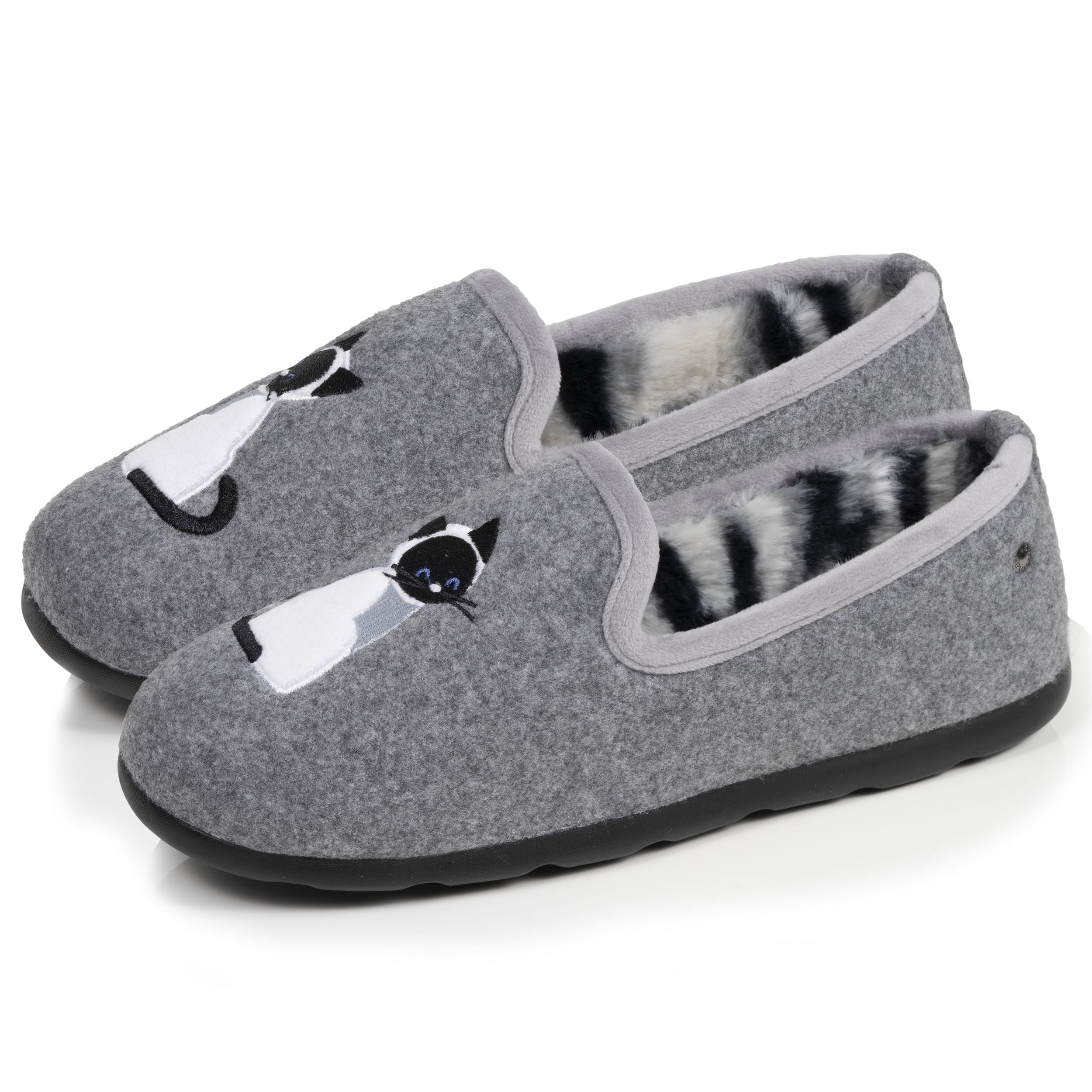 isotoner-chaussons-slippers-femme-gris-charentaises-everywear image 1