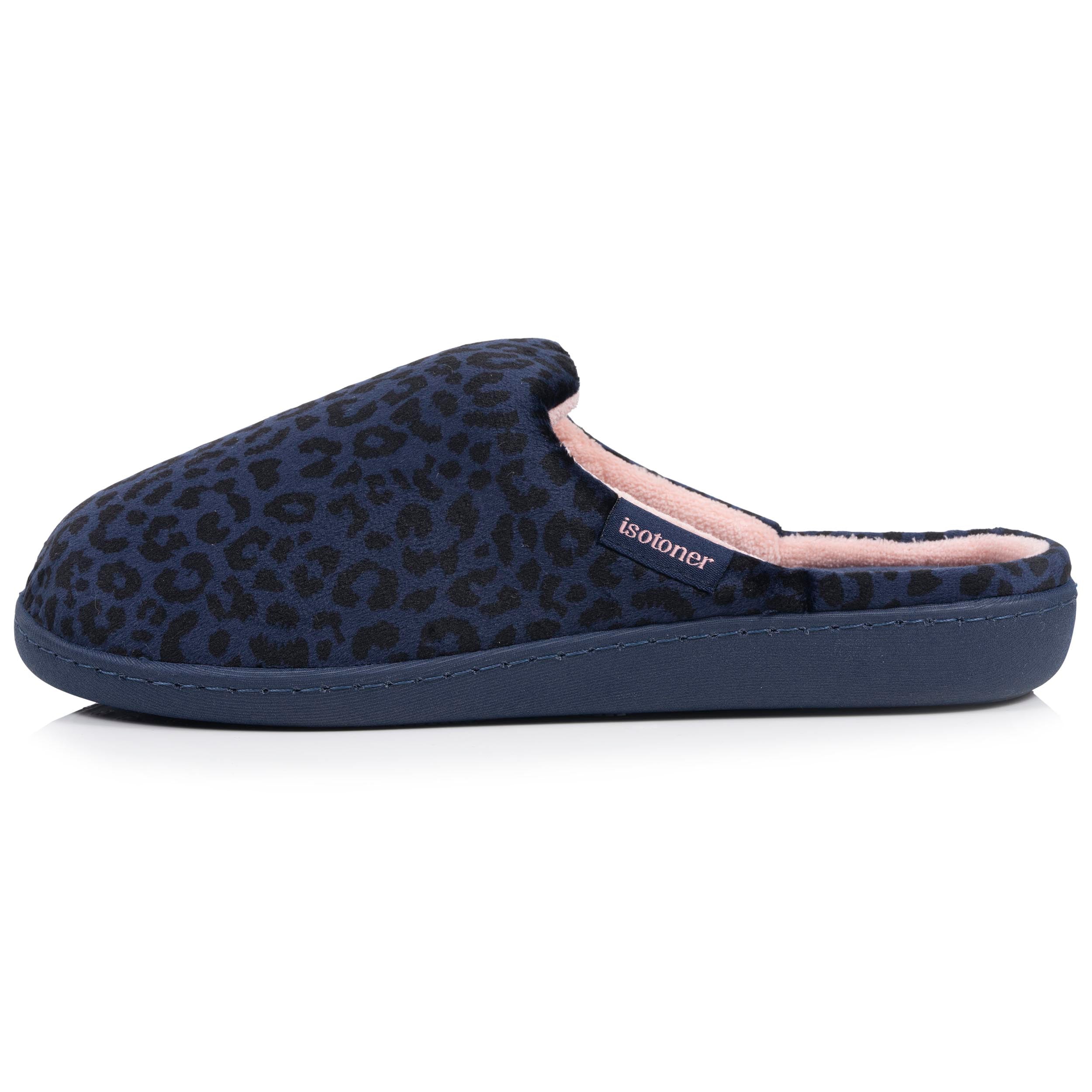 isotoner-chaussons-mules-femme-l-opard-marine image 4