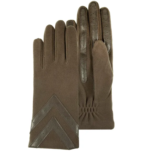 isotoner-gants-femme-tactiles-polaire-recycl-e-kaki image 1