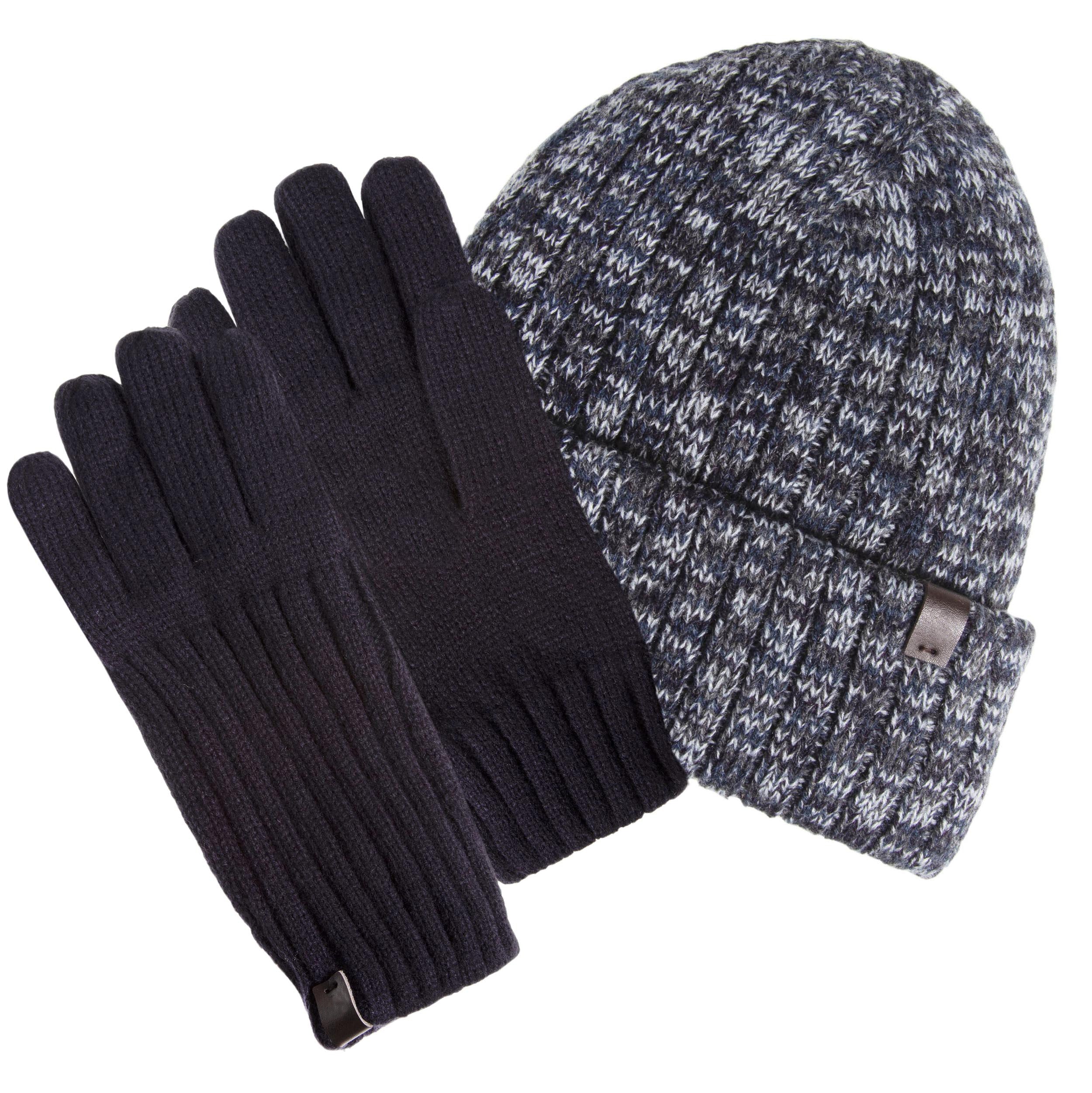 isotoner-gants-homme-maille-c-tel-e-marine image 2