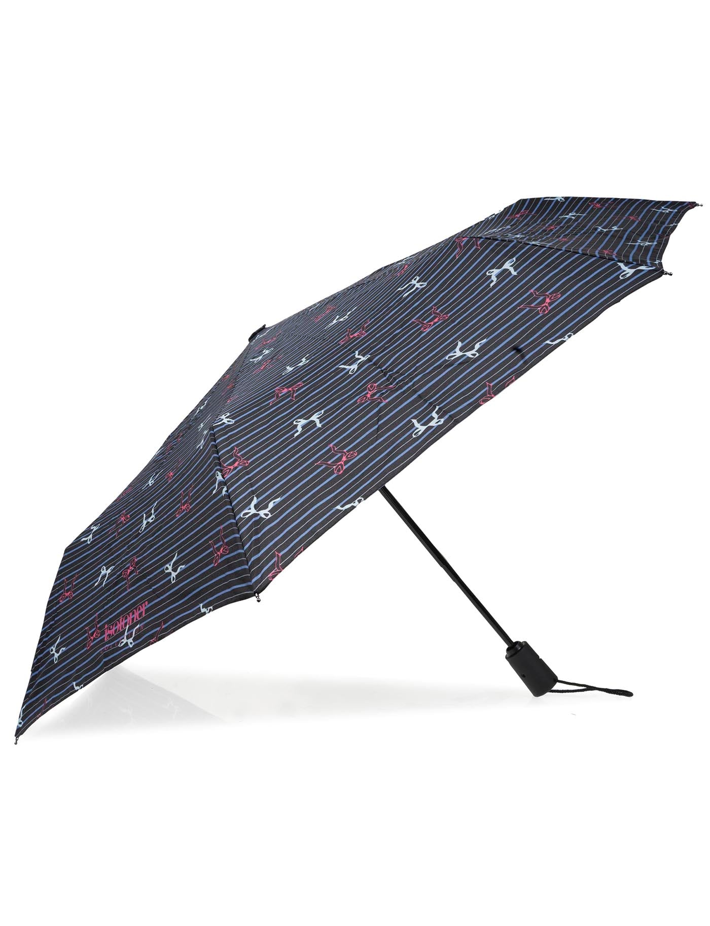 isotoner-parapluie-auto-rayure-noeud-bleu image 7