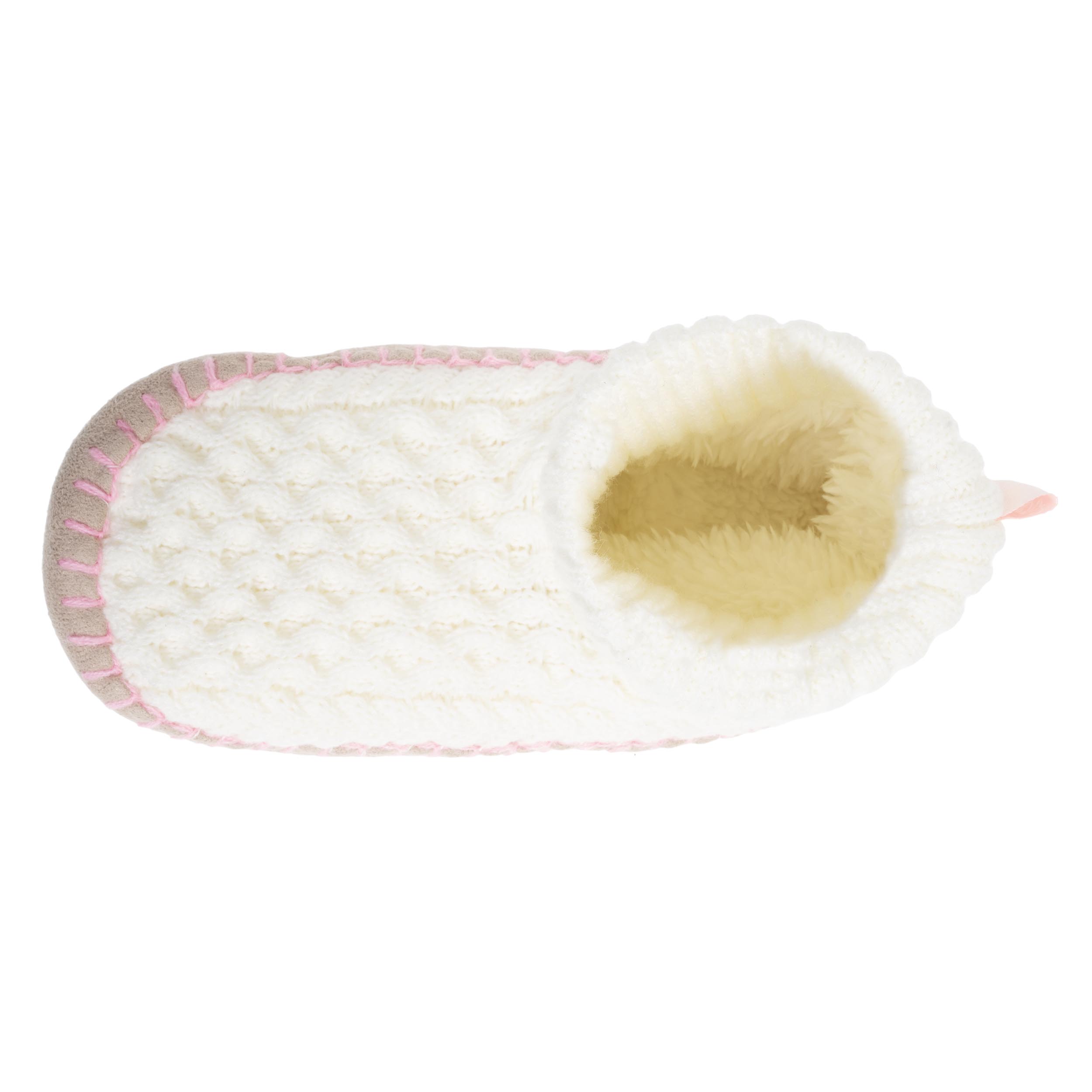 isotoner-chaussons-scandinaves-femme-maille-ivoire image 2
