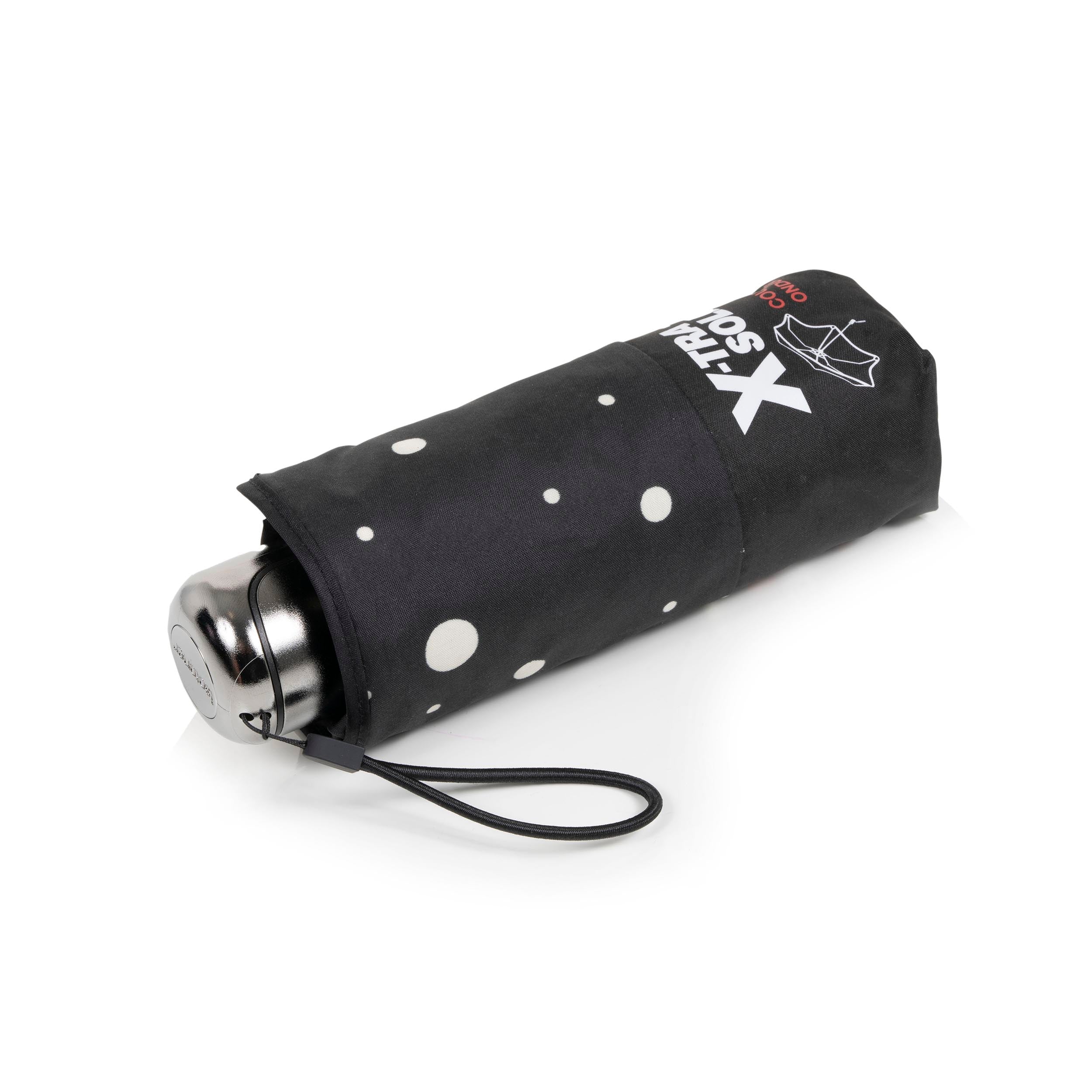 isotoner-parapluie-mini-x-tra-solide-17-5-cm-pois-noir-jaune-92-cm image 1